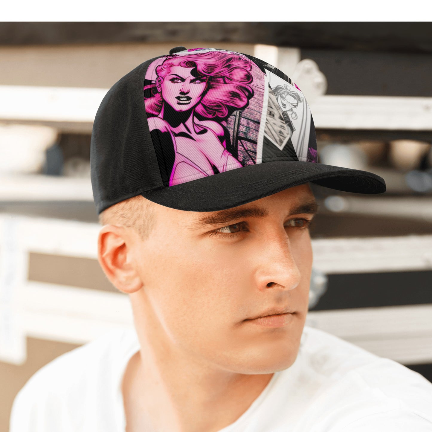 Comic Purple Front Printing Casual Baseball Caps