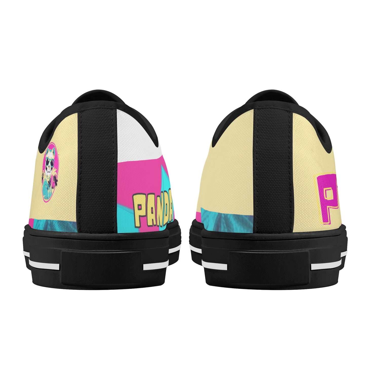 'Tan Panda Pull ups' Men's Low Top Canvas Shoes