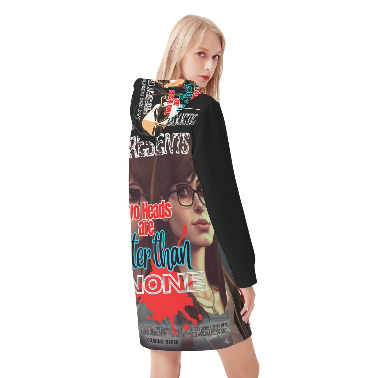 2 heads Womens Hoodie Dress