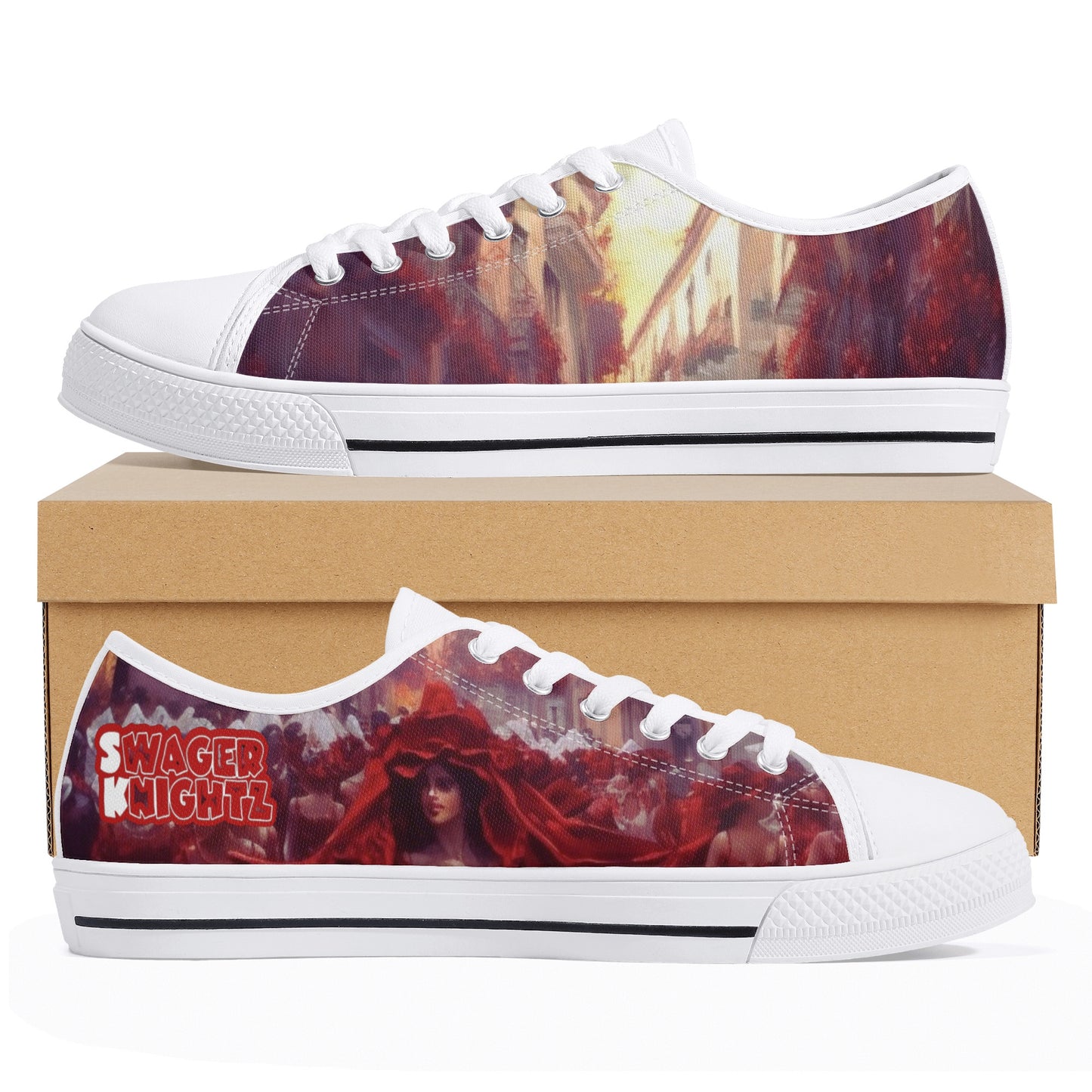 Moorish Rose Swager Knightz- Mens Low Top Canvas Shoes