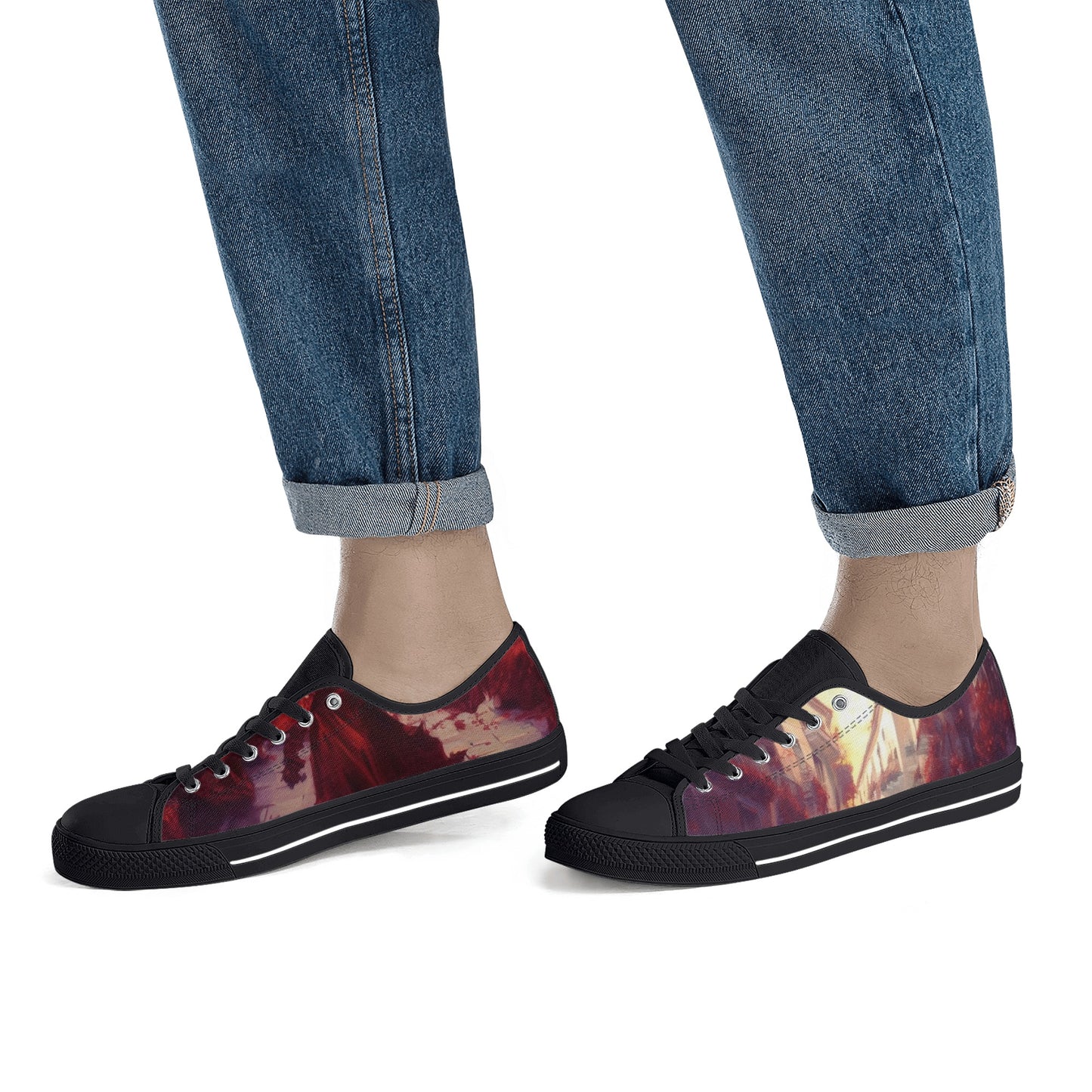 Moorish Rose Swager Knightz- Mens Low Top Canvas Shoes