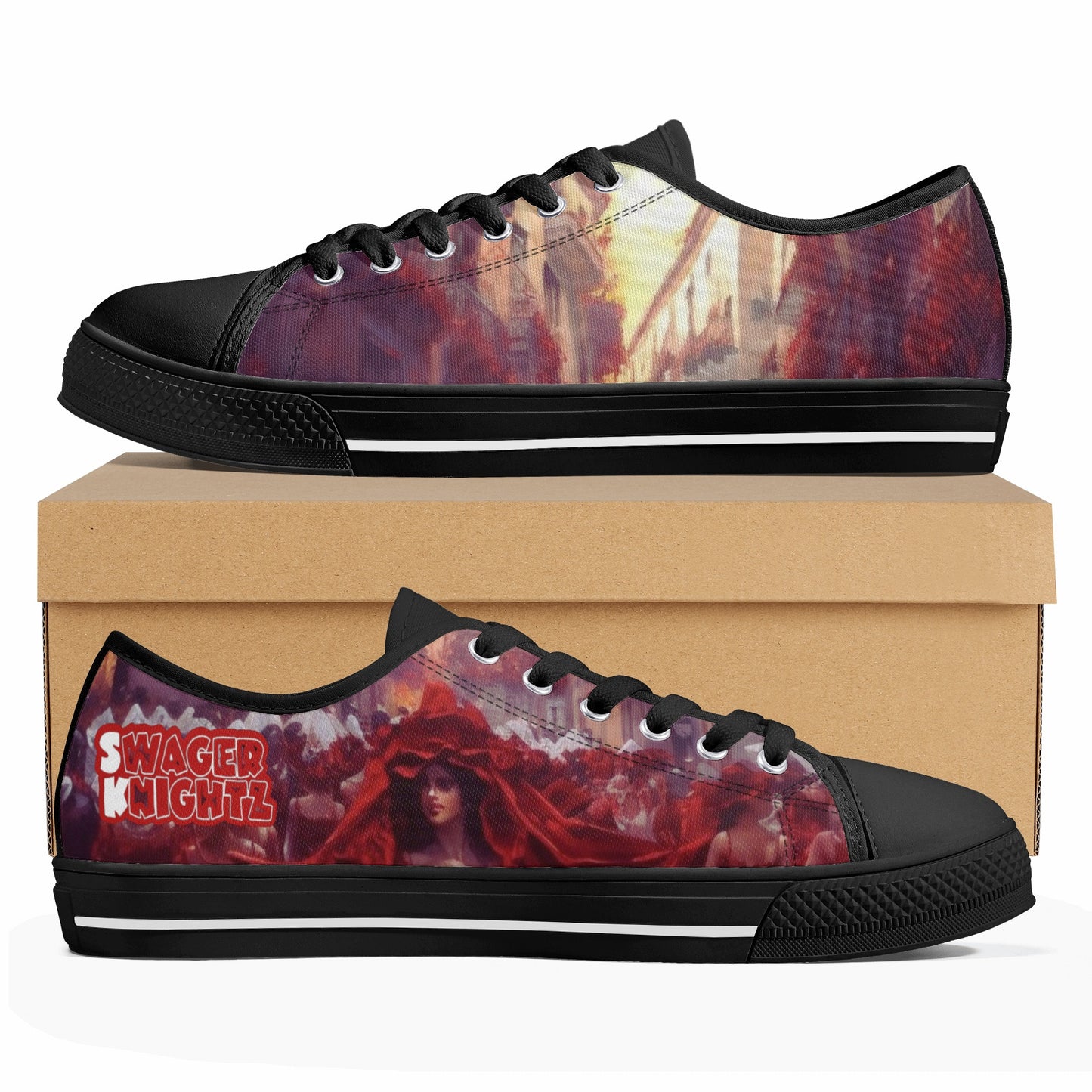 Moorish Rose Swager Knightz- Mens Low Top Canvas Shoes