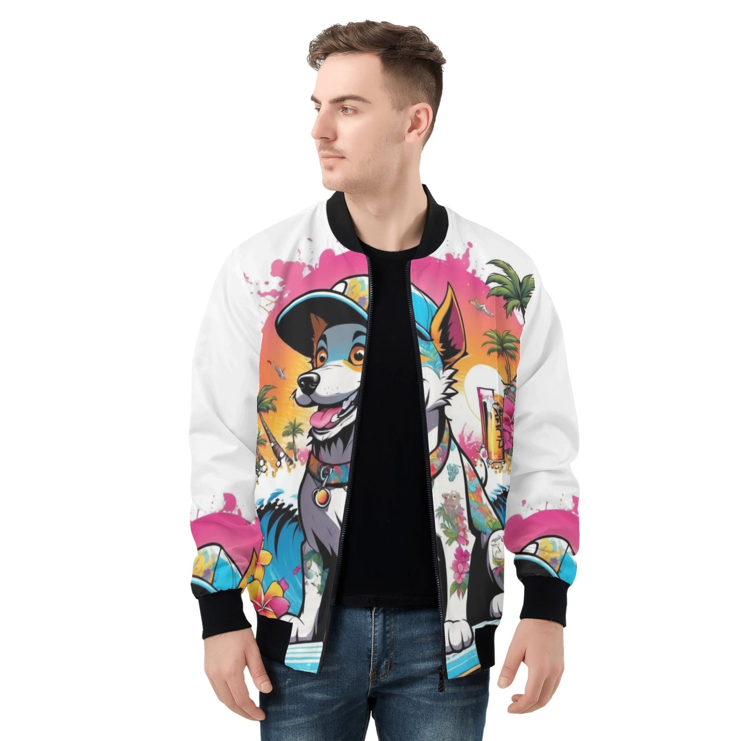 "KD the surf Dog" Unisex All Over Print Zip Bomber Jacket