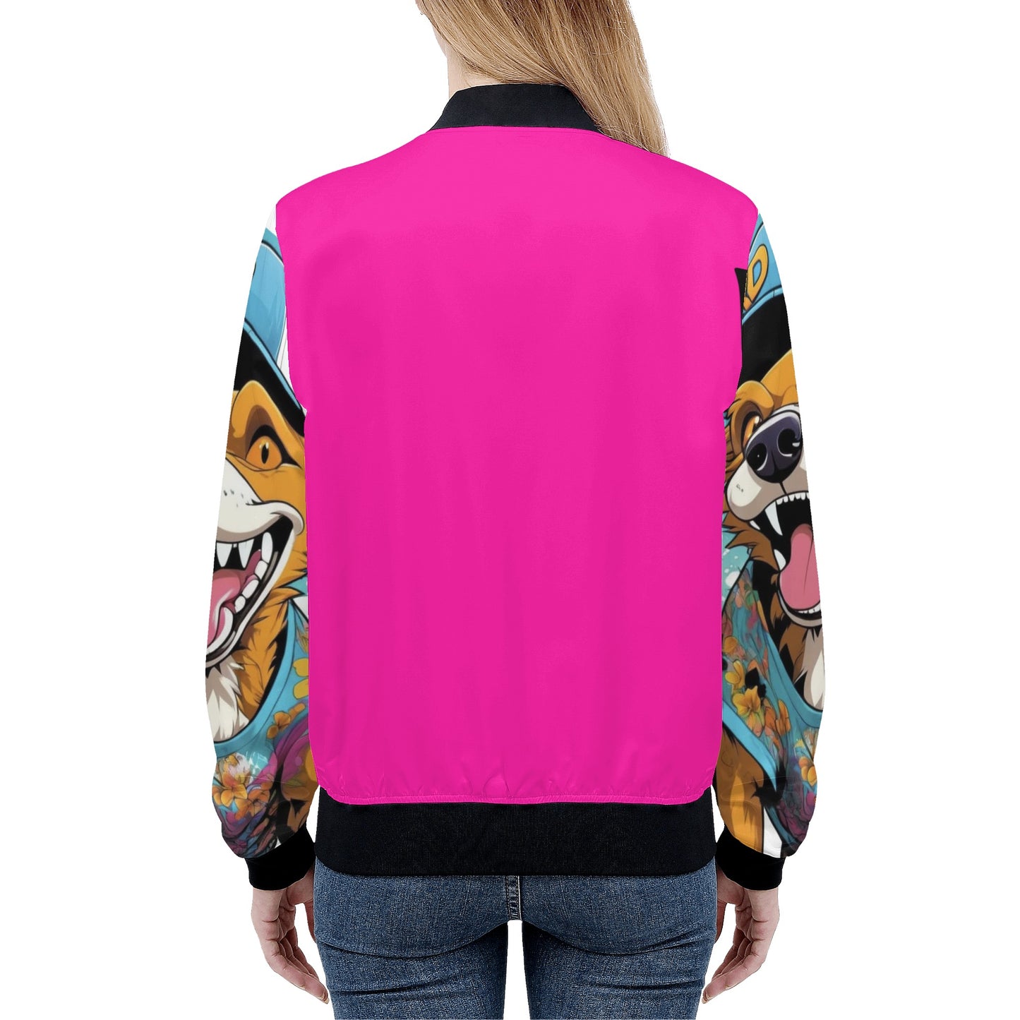 "KD Bottom Line" Unisex Zip Up Print Bomber Jacket