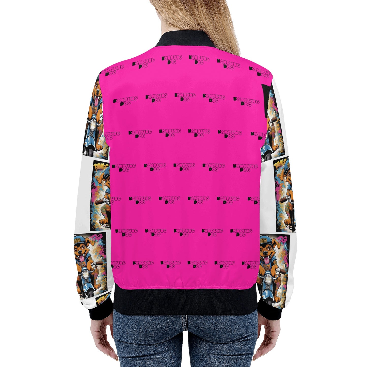 "KD Chilli" Unisex Zip Up Print Bomber Jacket