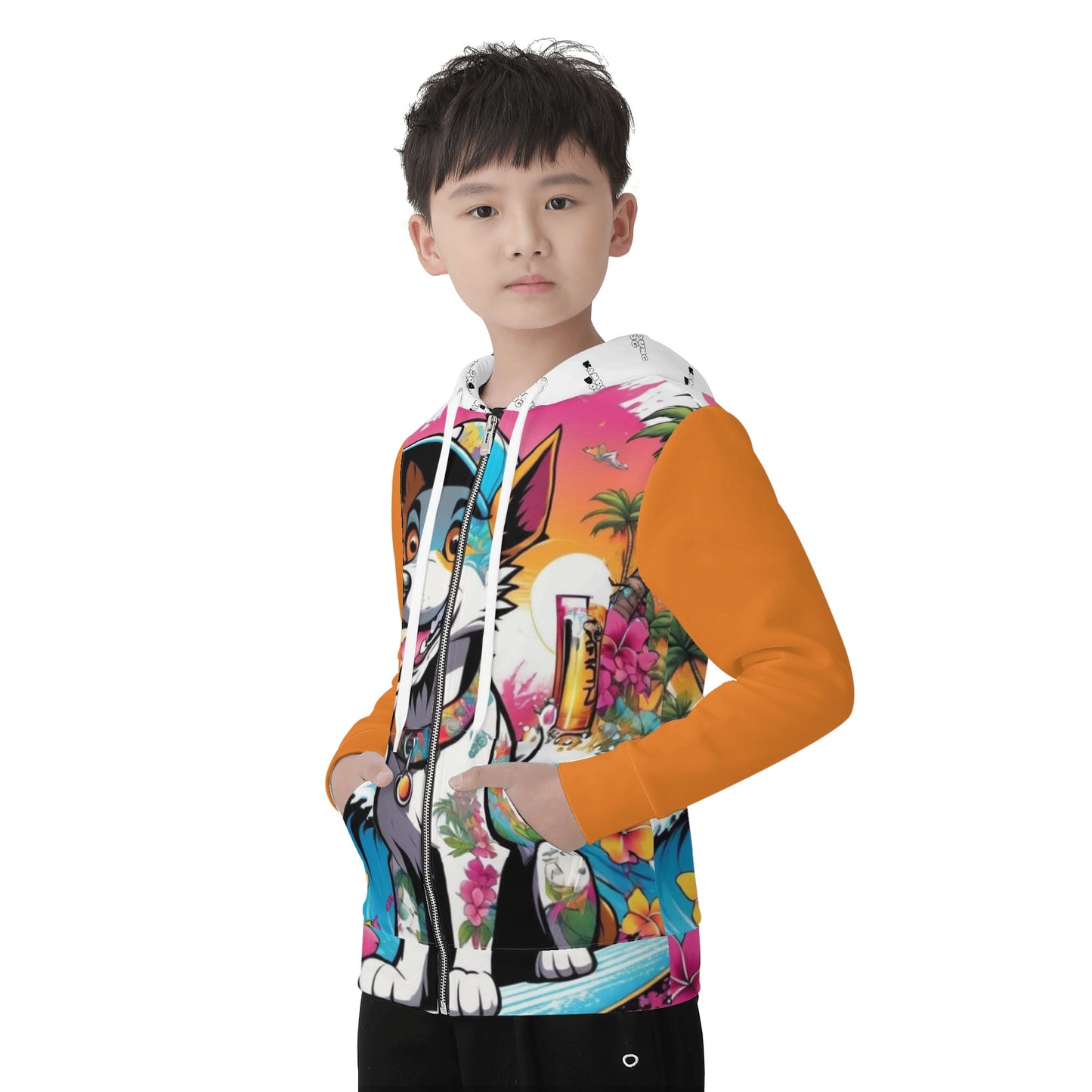 "KD the Surf Dog" Children ALL Over Print Zip Hoodie