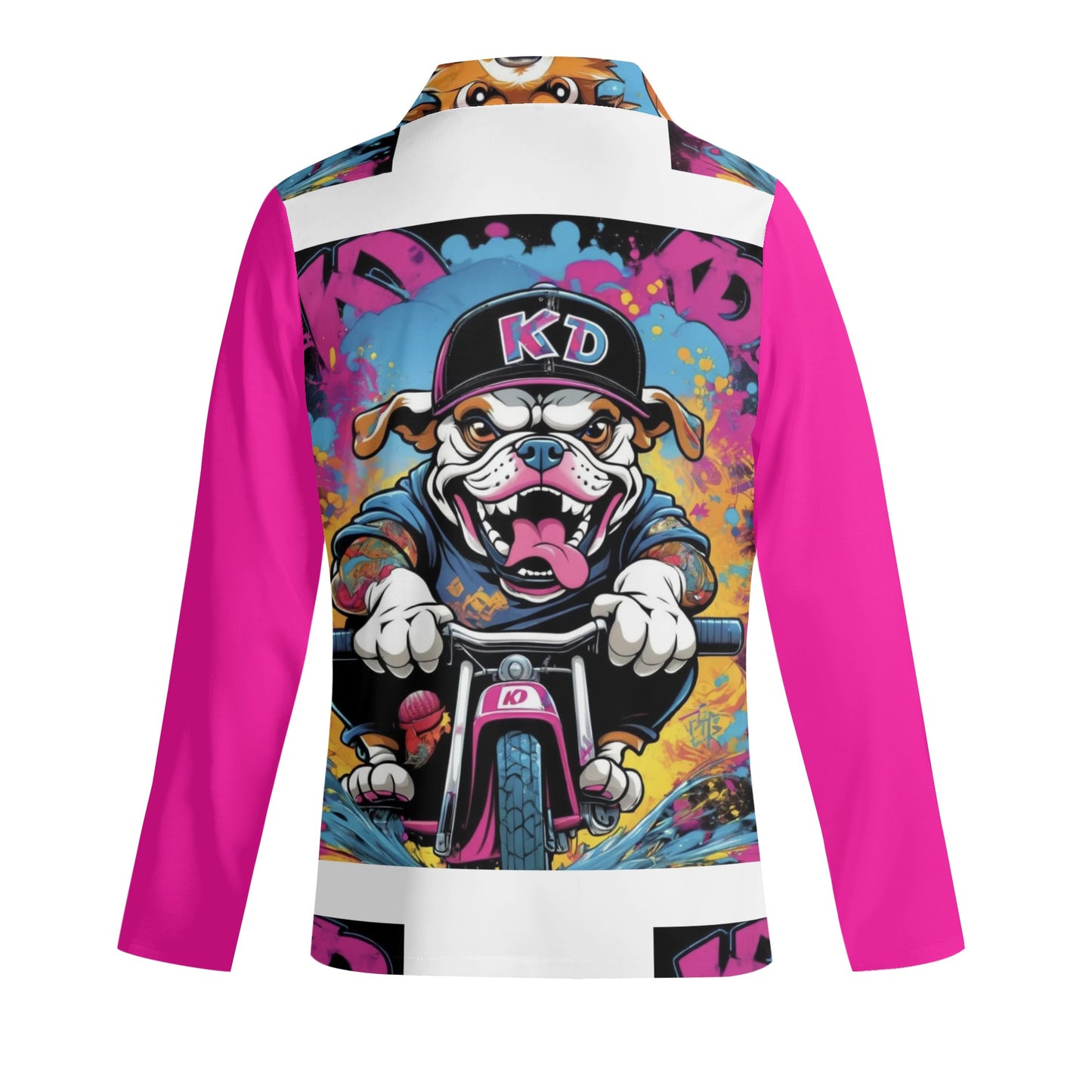 "KD Rollin" Printing Notch Collar Long-Sleeve Pajama Set