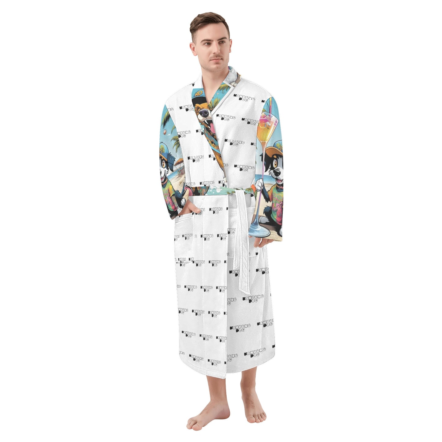 "KD The Surf Dog" All Over Print Bathrobe