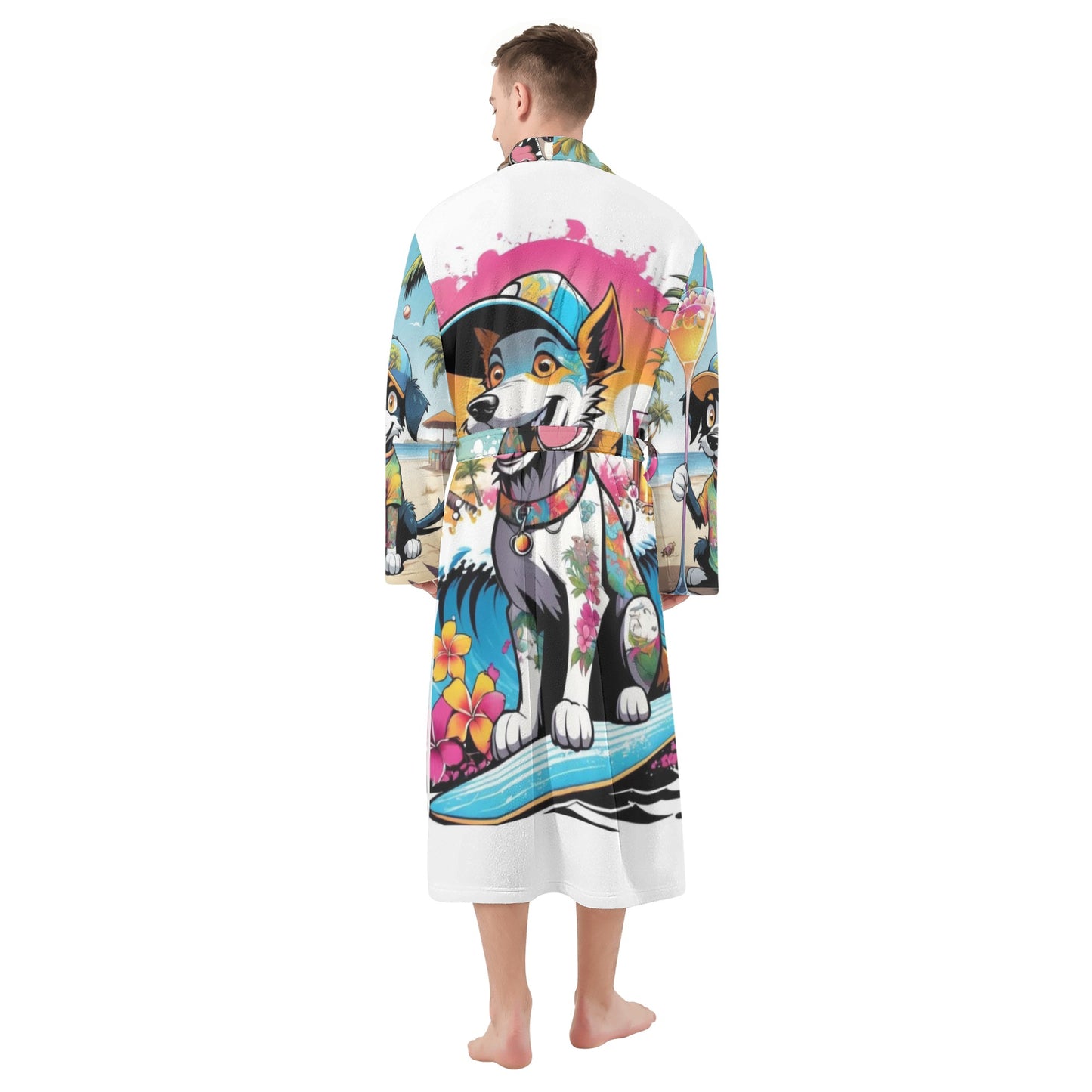 "KD The Surf Dog" All Over Print Bathrobe
