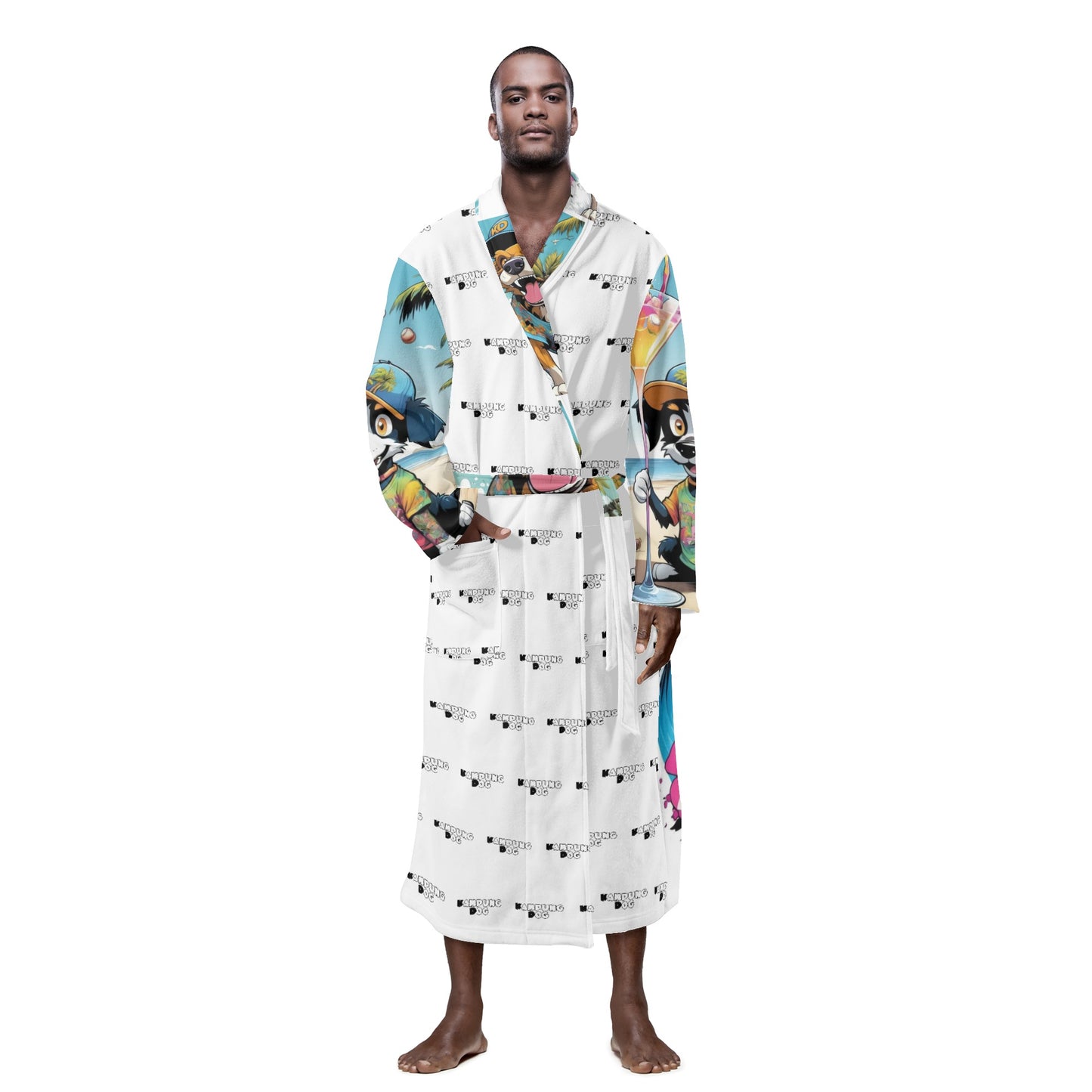 "KD The Surf Dog" All Over Print Bathrobe