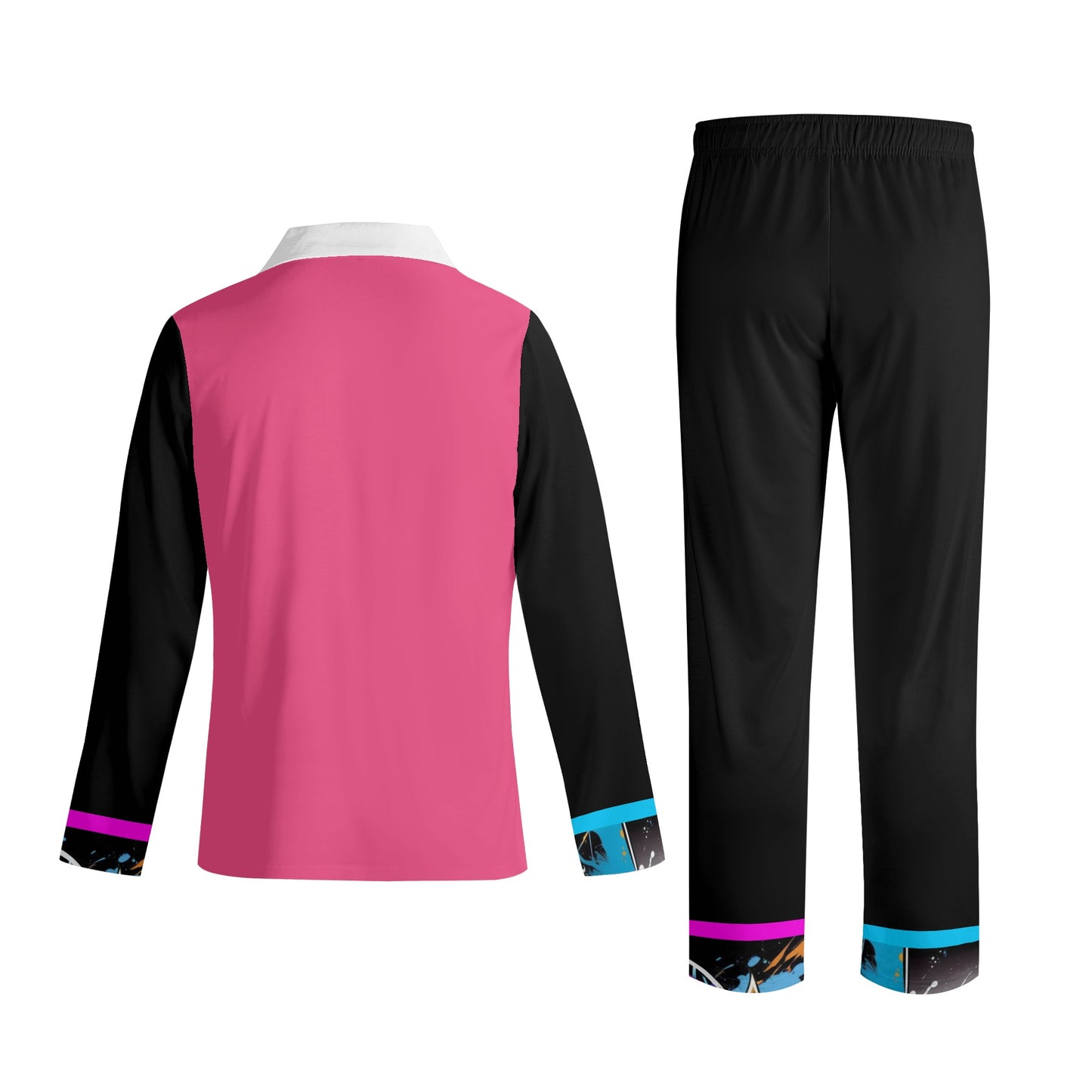 "KD Dunker" Printing Notch Collar Long-Sleeve Pajama Set