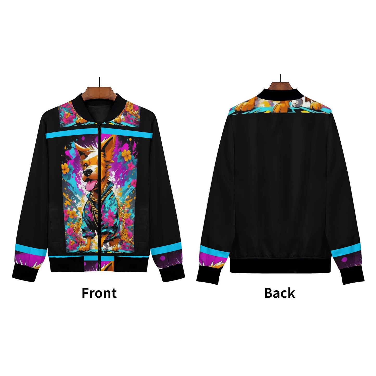 "Saturday, Cedric" Unisex Zip Up Print Bomber Jacket