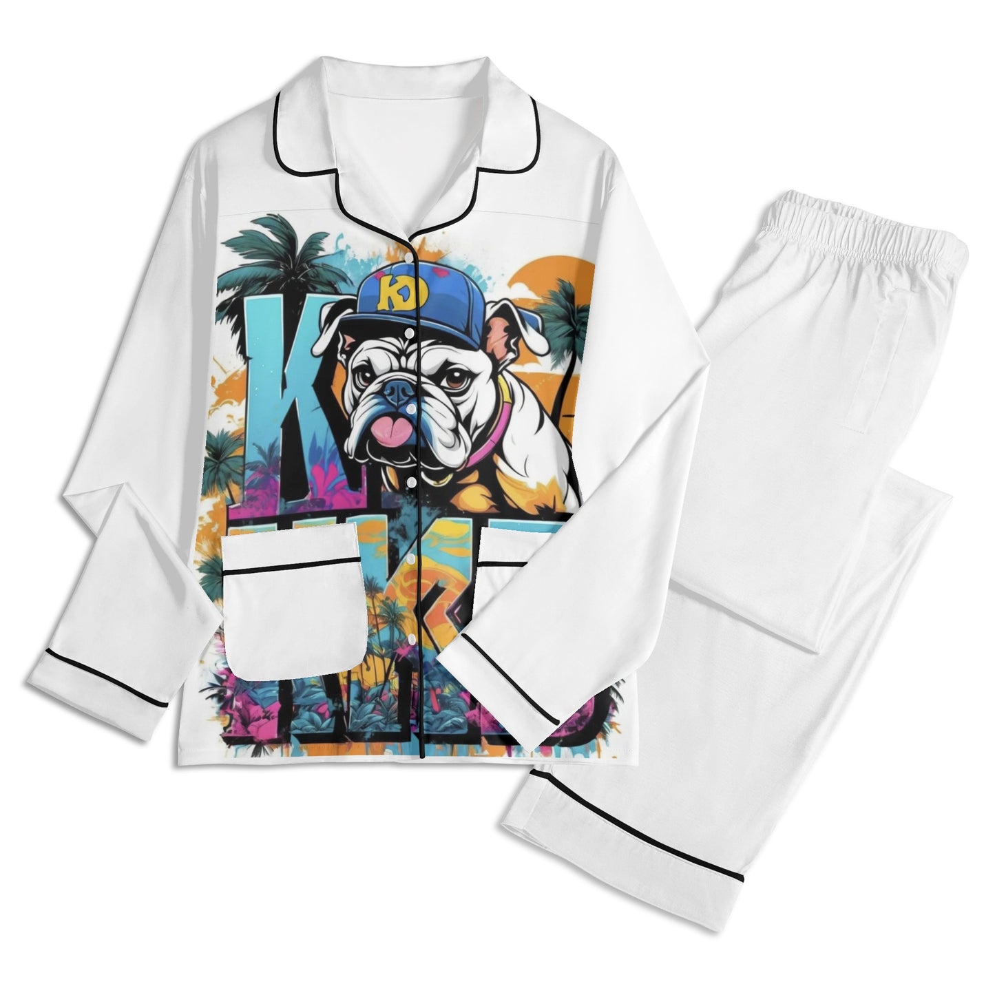 "KD BIG DAWG" Unisex Long Sleeve Adult Nightwear Pajama Set