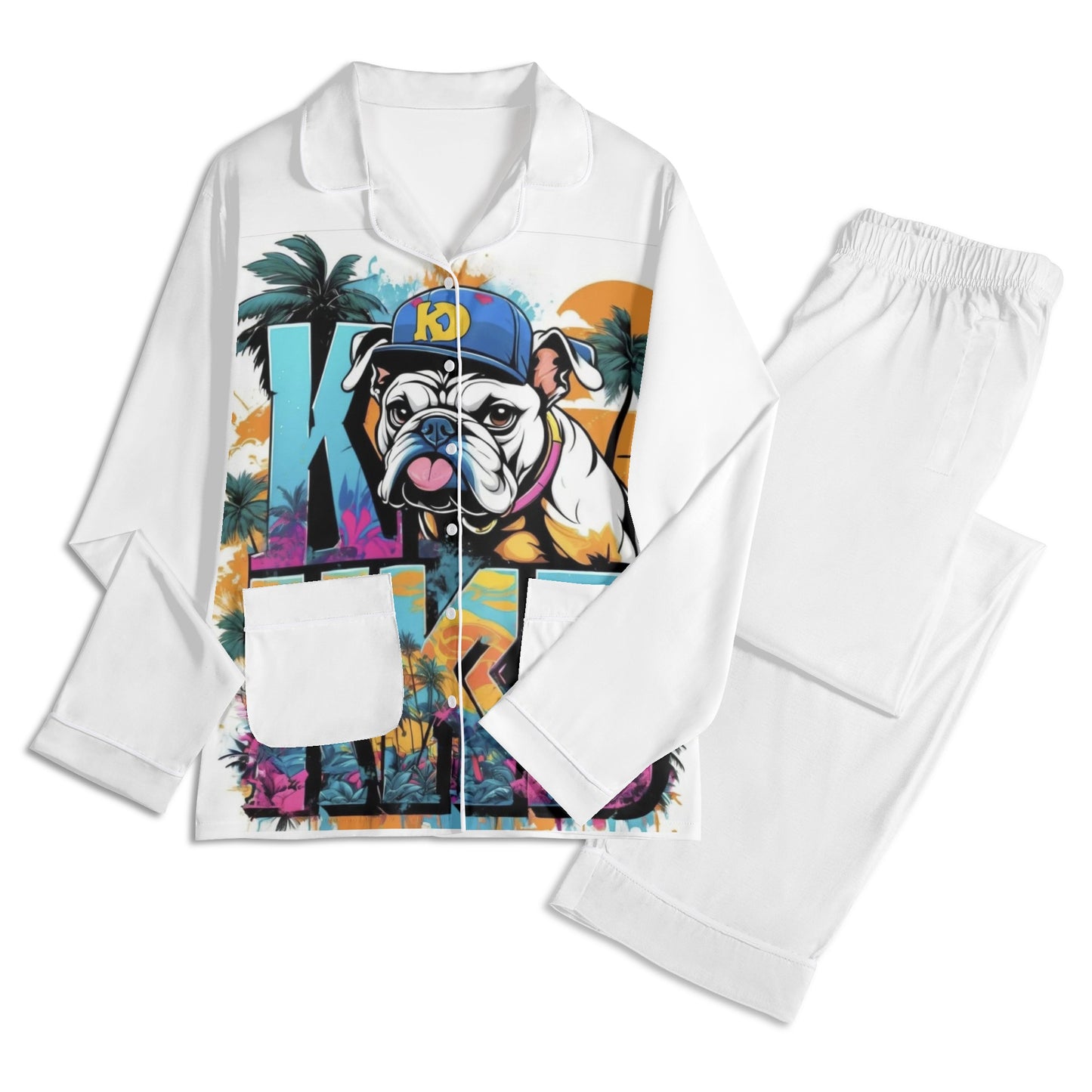 "KD BIG DAWG" Unisex Long Sleeve Adult Nightwear Pajama Set