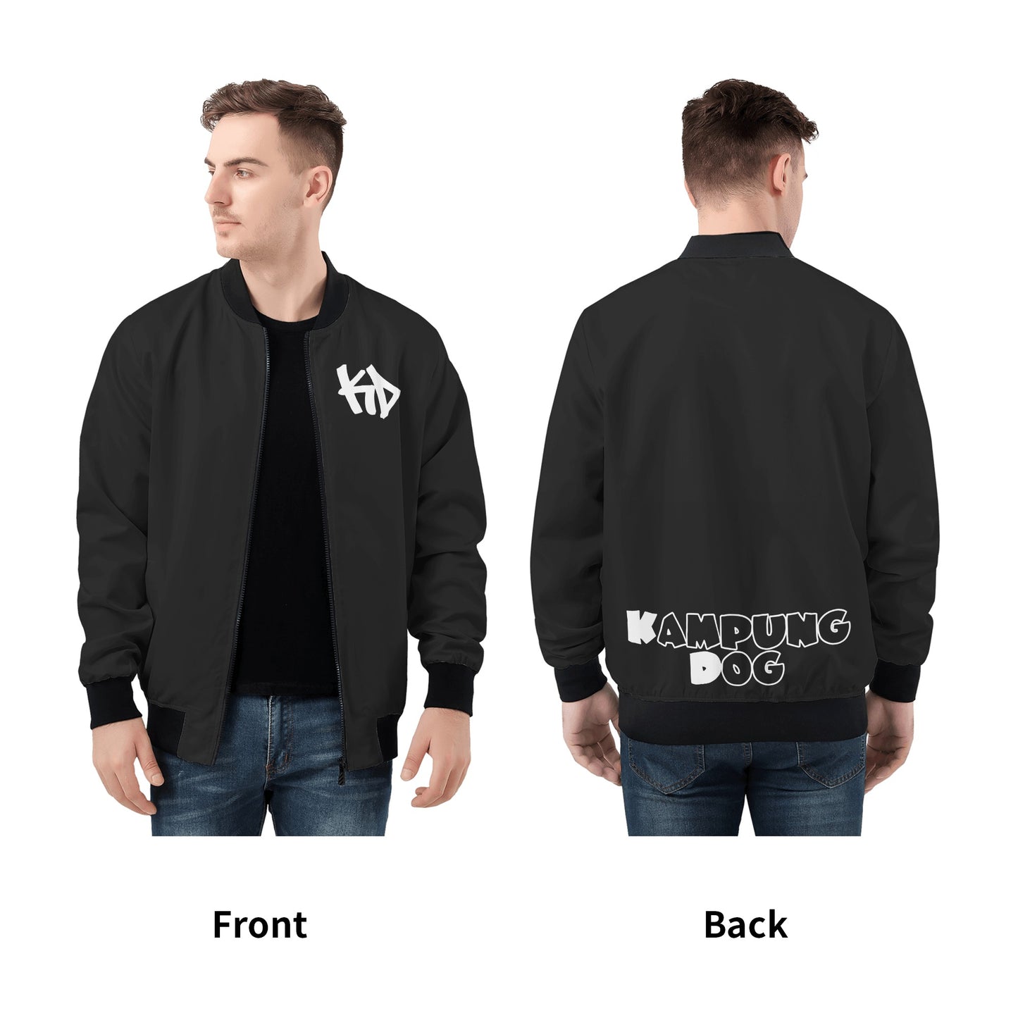 Kd the surf Dog Mens All Over Print Zip Bomber Jacket