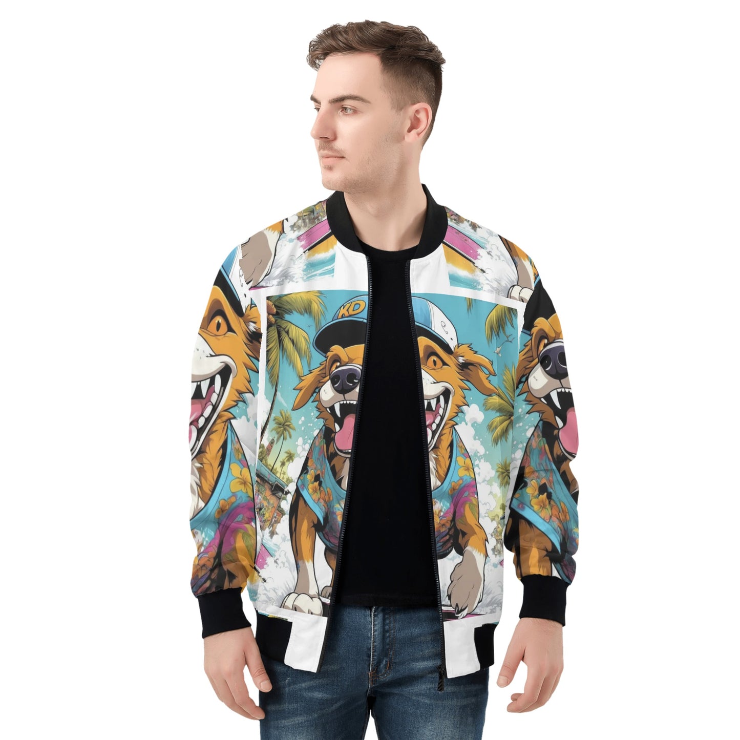 Swager Dogz All Over Print Zip Bomber Jacket