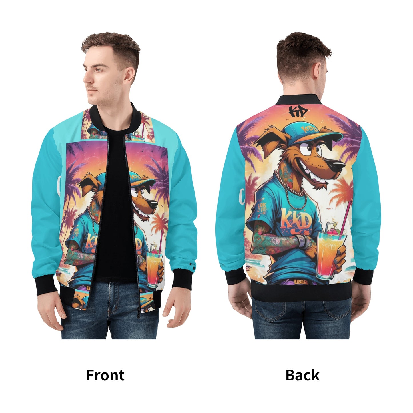 Swager Dogz All Over Print Zip Bomber Jacket