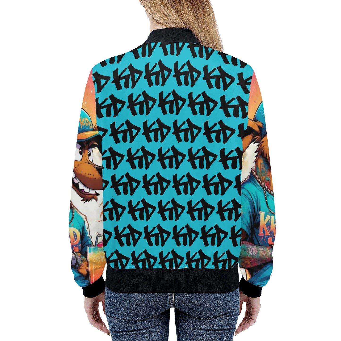 Swager Dogz Womens Zip Up Print Bomber Jacket
