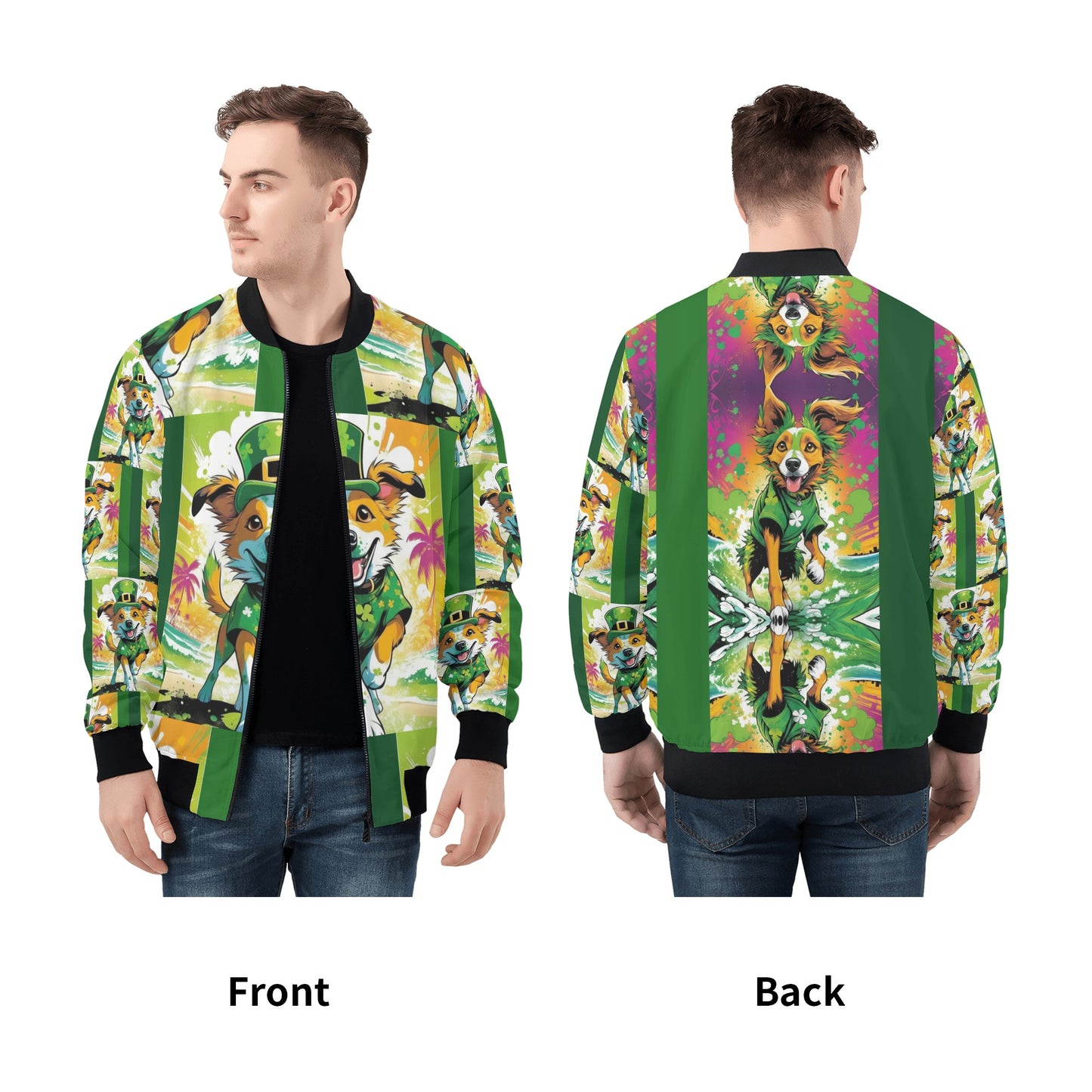 SD Saint Pats day Unisex All Over Print Zip Bomber Jacket