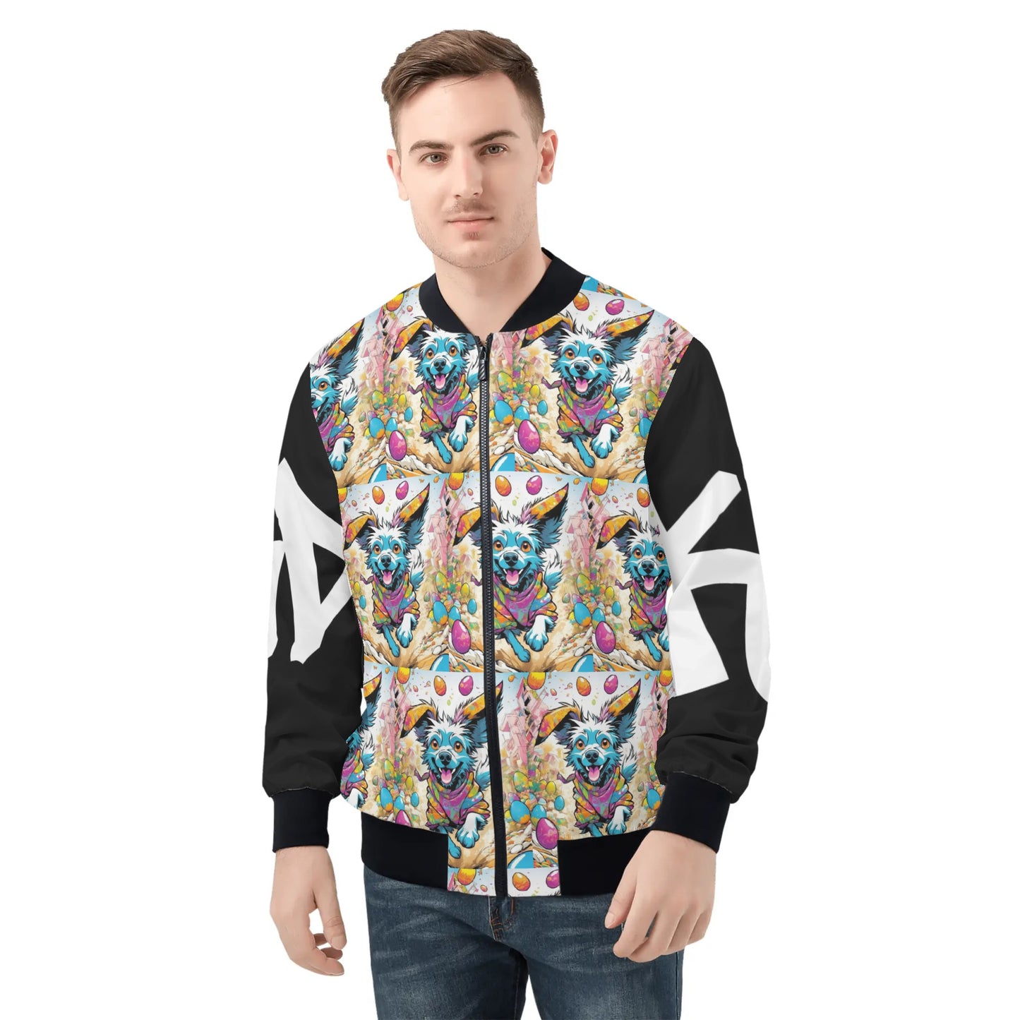 KD Easter 1 All Over Print Zip Bomber Jacket