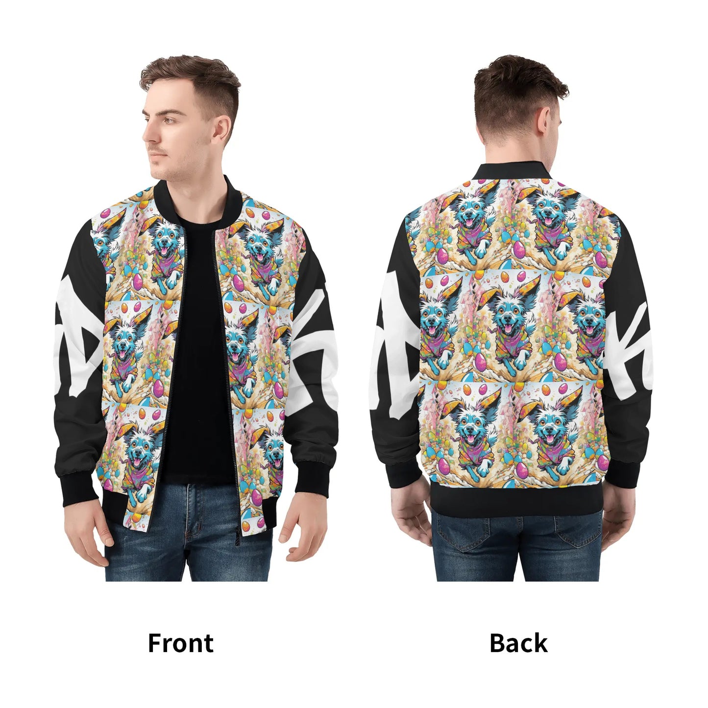 KD Easter 1 All Over Print Zip Bomber Jacket
