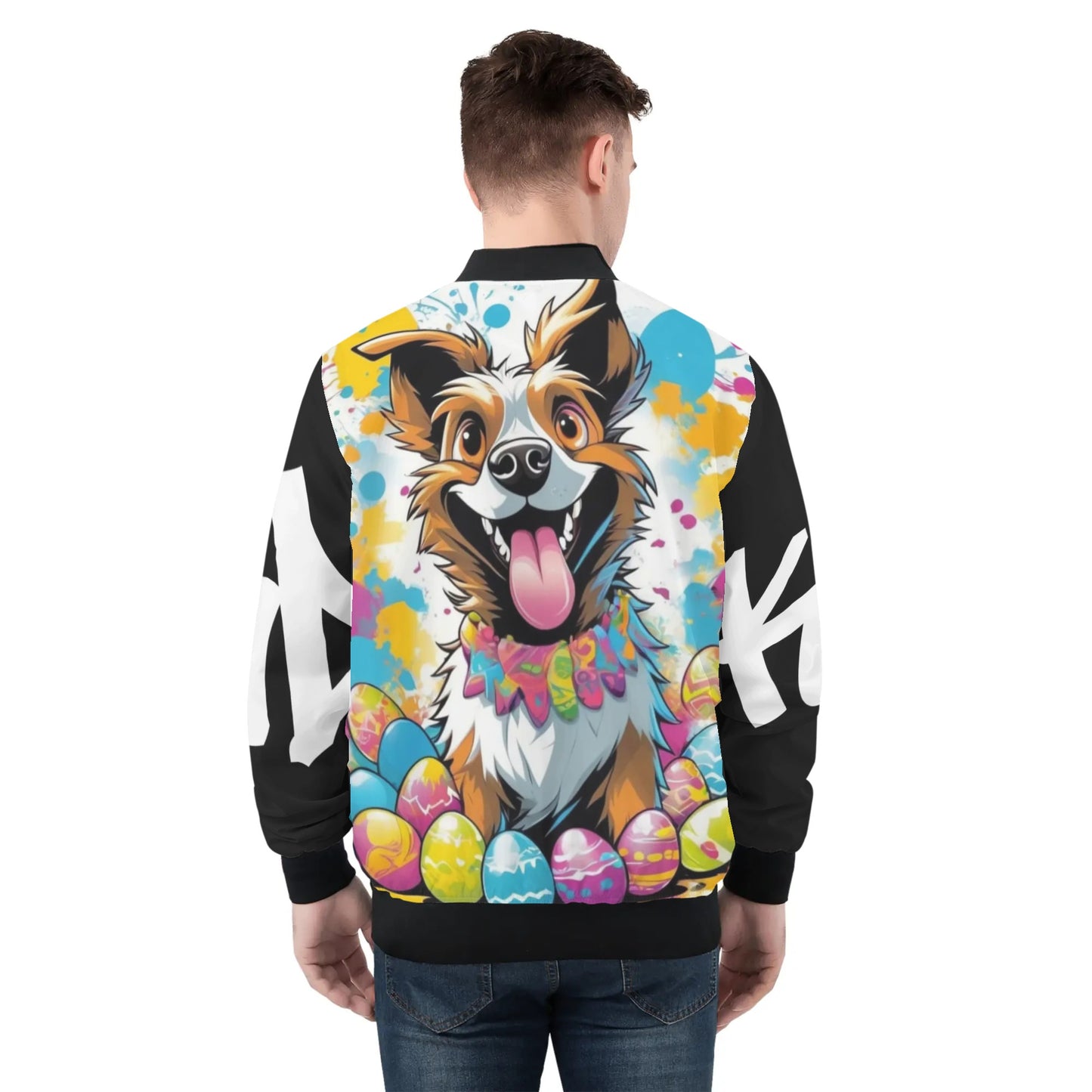 KD Easter 3 Mens All Over Print Zip Bomber Jacket