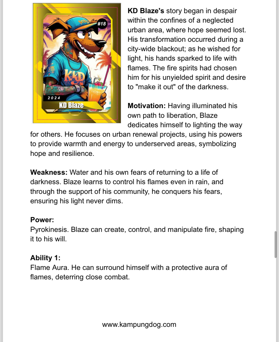Kampung dog Characters "S1/2024"