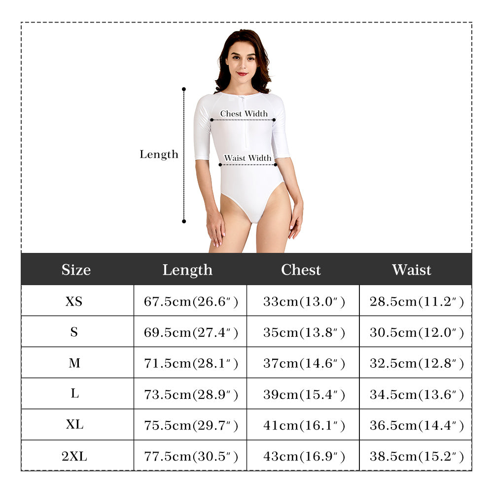 "KD Rollin" Womens One Piece Zip Front Half Sleeve Swimsuit