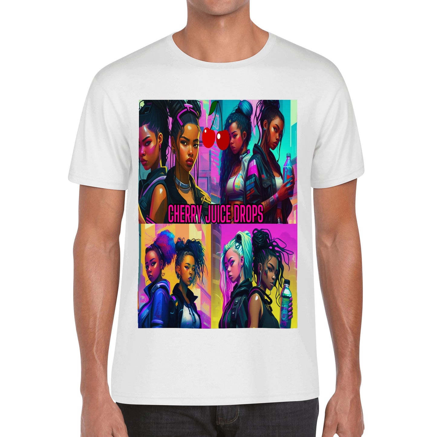 ‘Cherry Juice Drops’ Front Back Printing T Shirt