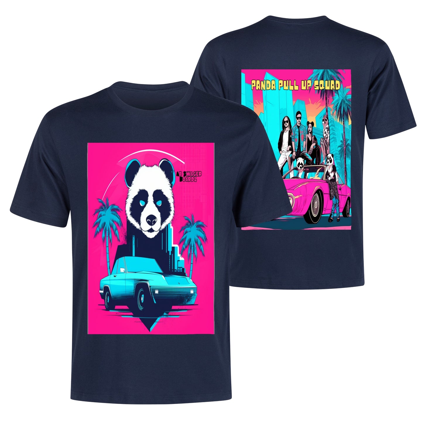 Ab Swager Board-Panda P Front Back Printing T Shirt