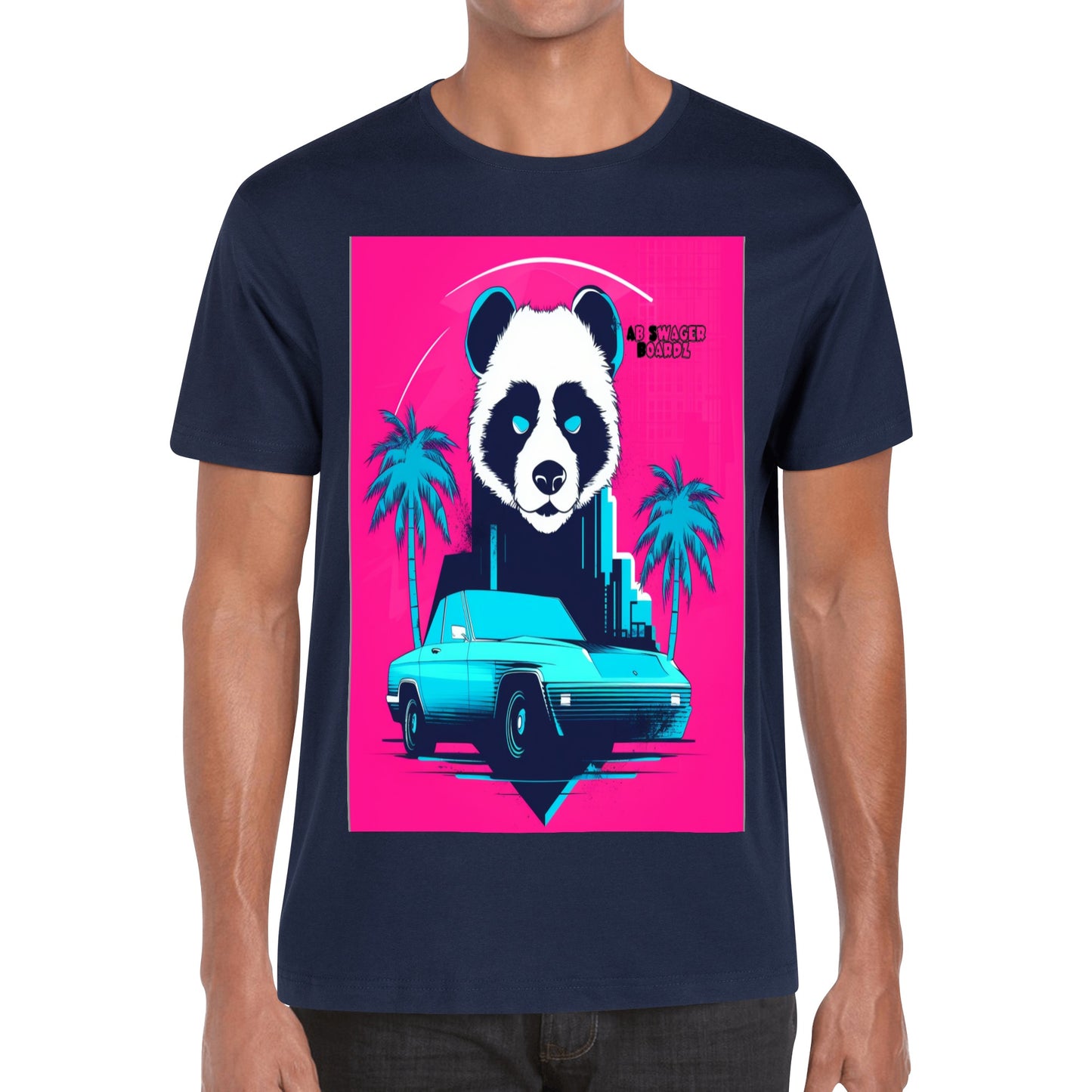 Ab Swager Board-Panda P Front Back Printing T Shirt