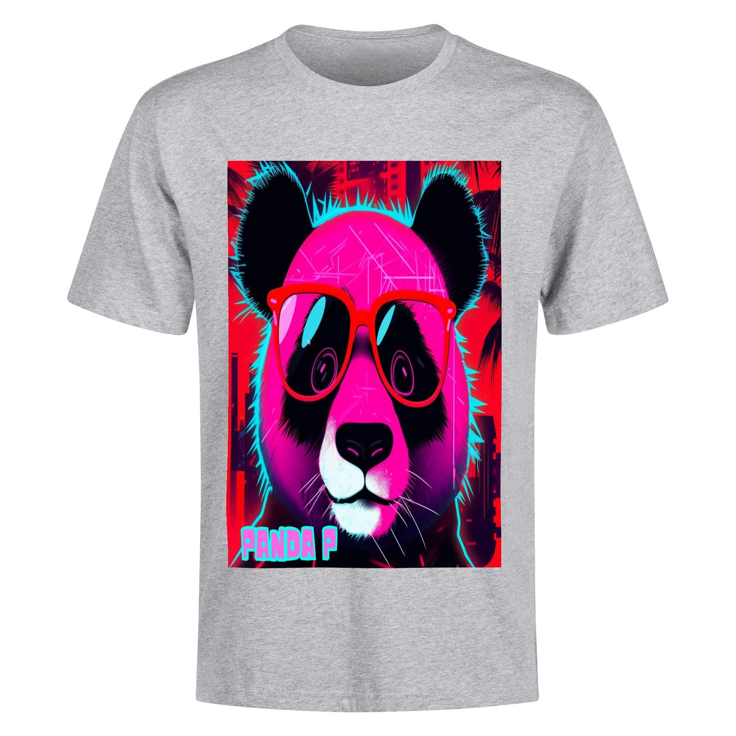 Panda P-Men's Cotton Front Back Printing T Shirt