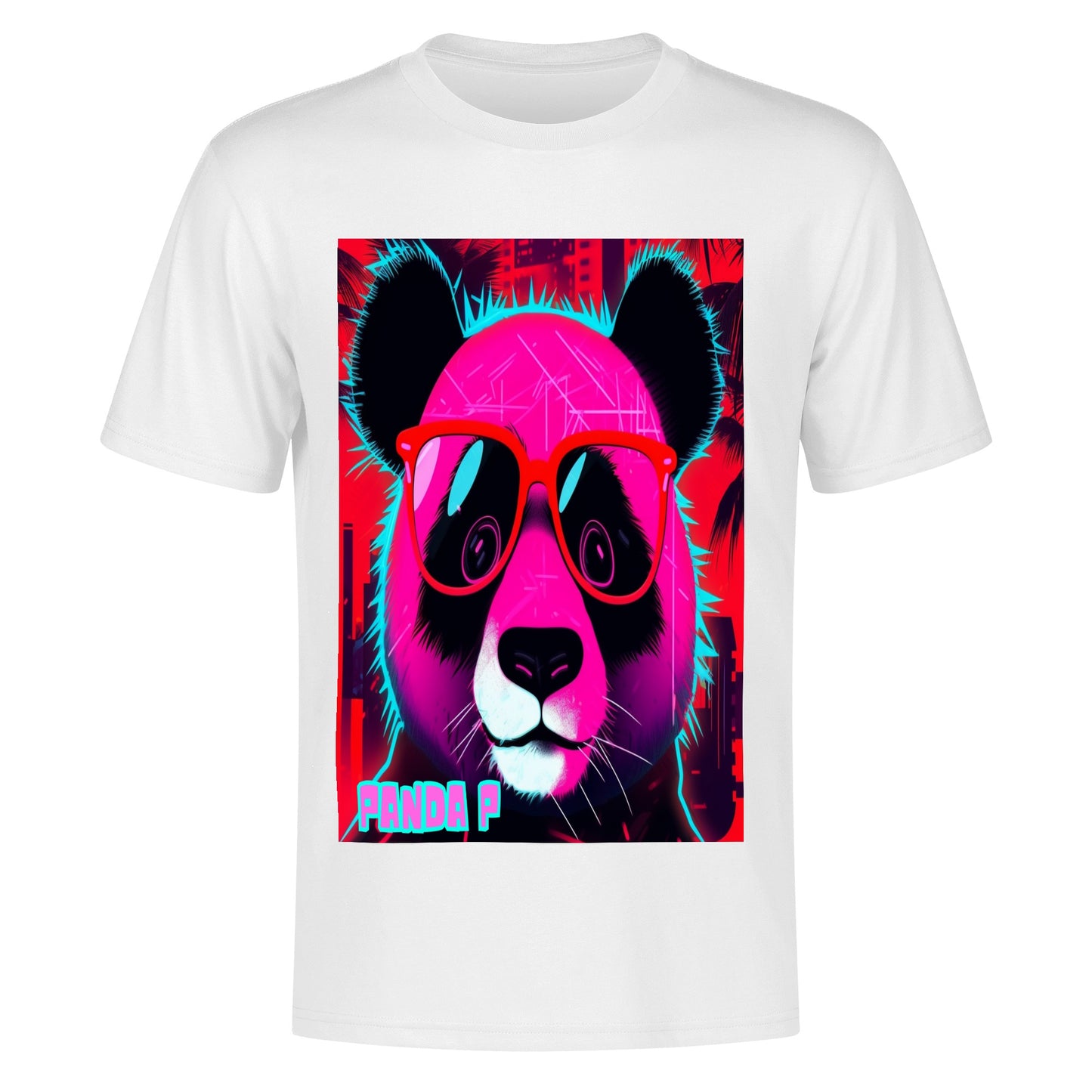 Panda P-Men's Cotton Front Back Printing T Shirt