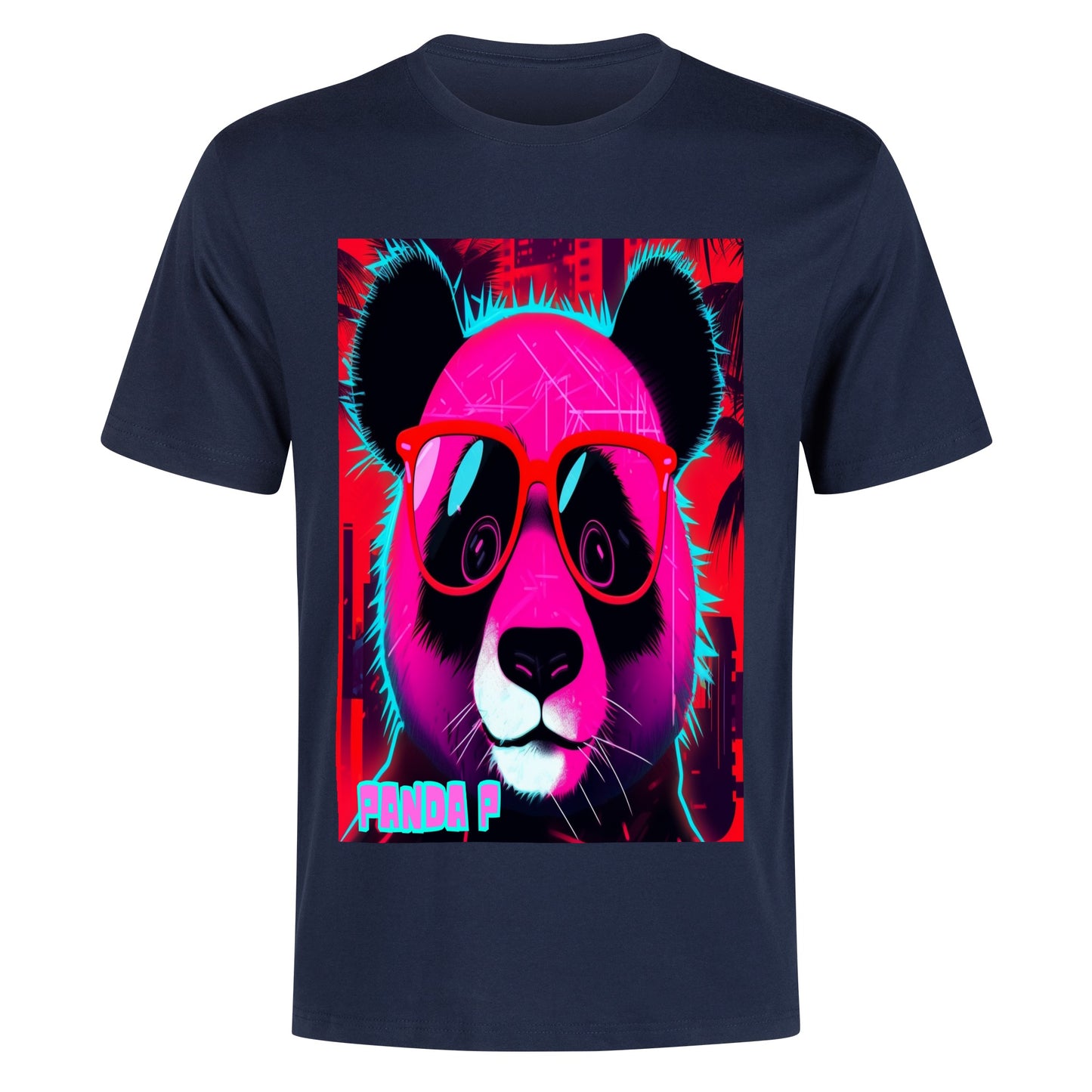 Panda P-Men's Cotton Front Back Printing T Shirt