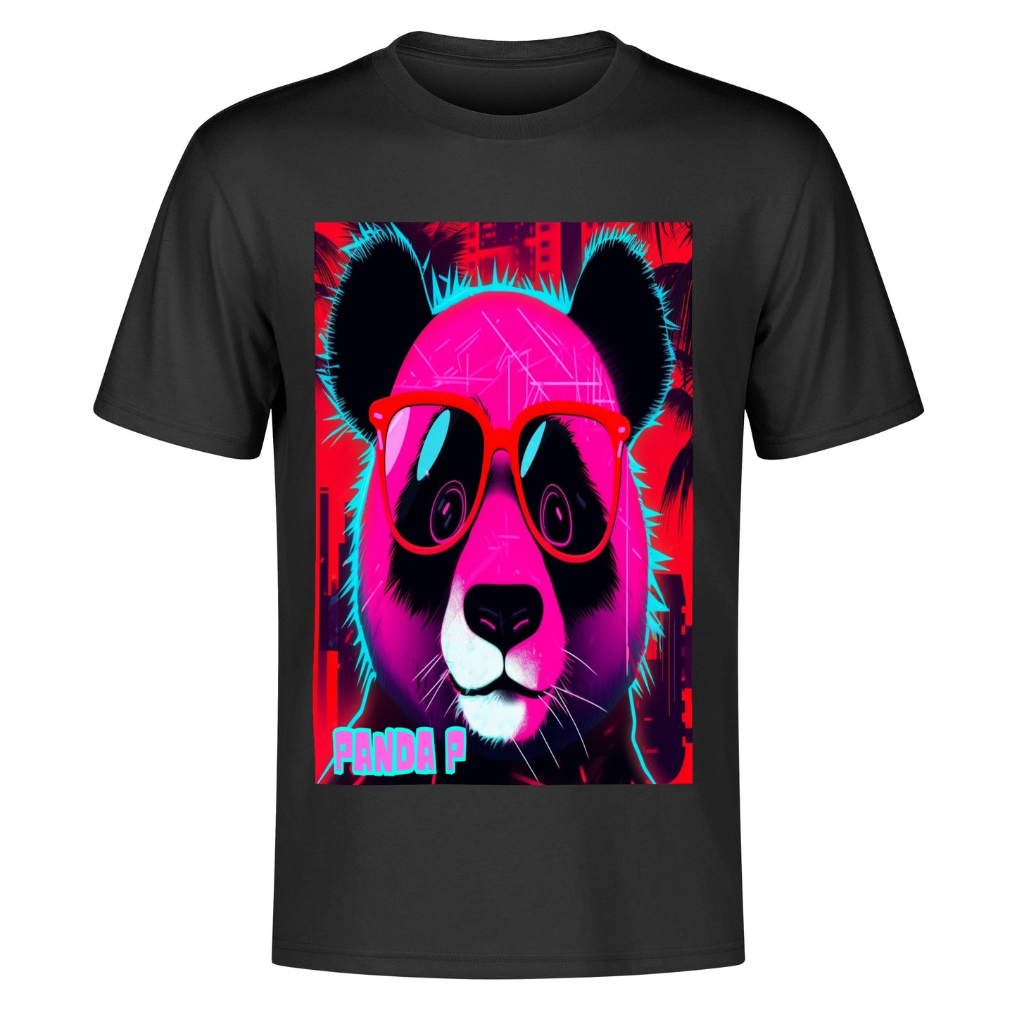 Panda P-Men's Cotton Front Back Printing T Shirt