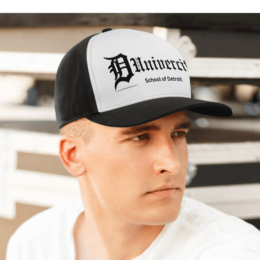 DU Front White/Black Casual Baseball Caps