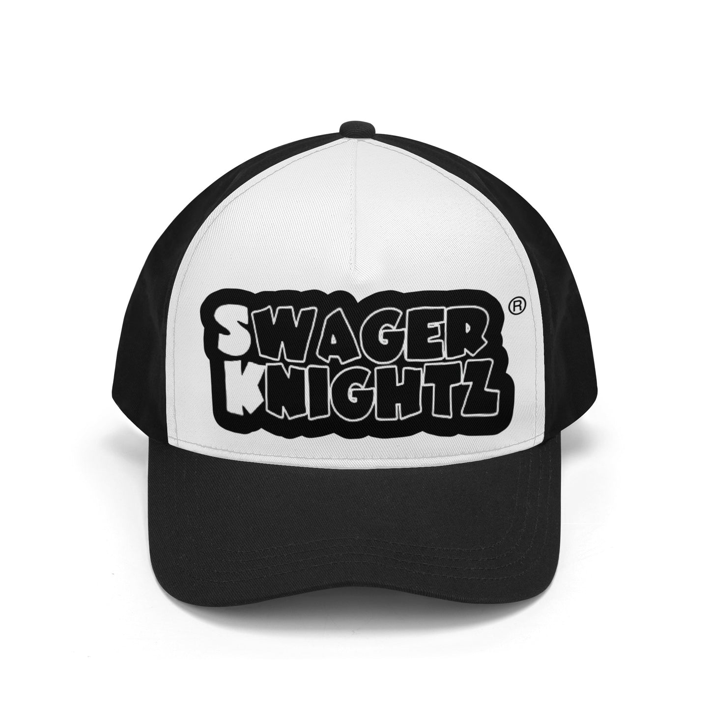 SK White/Black Front Printing Casual Baseball Caps