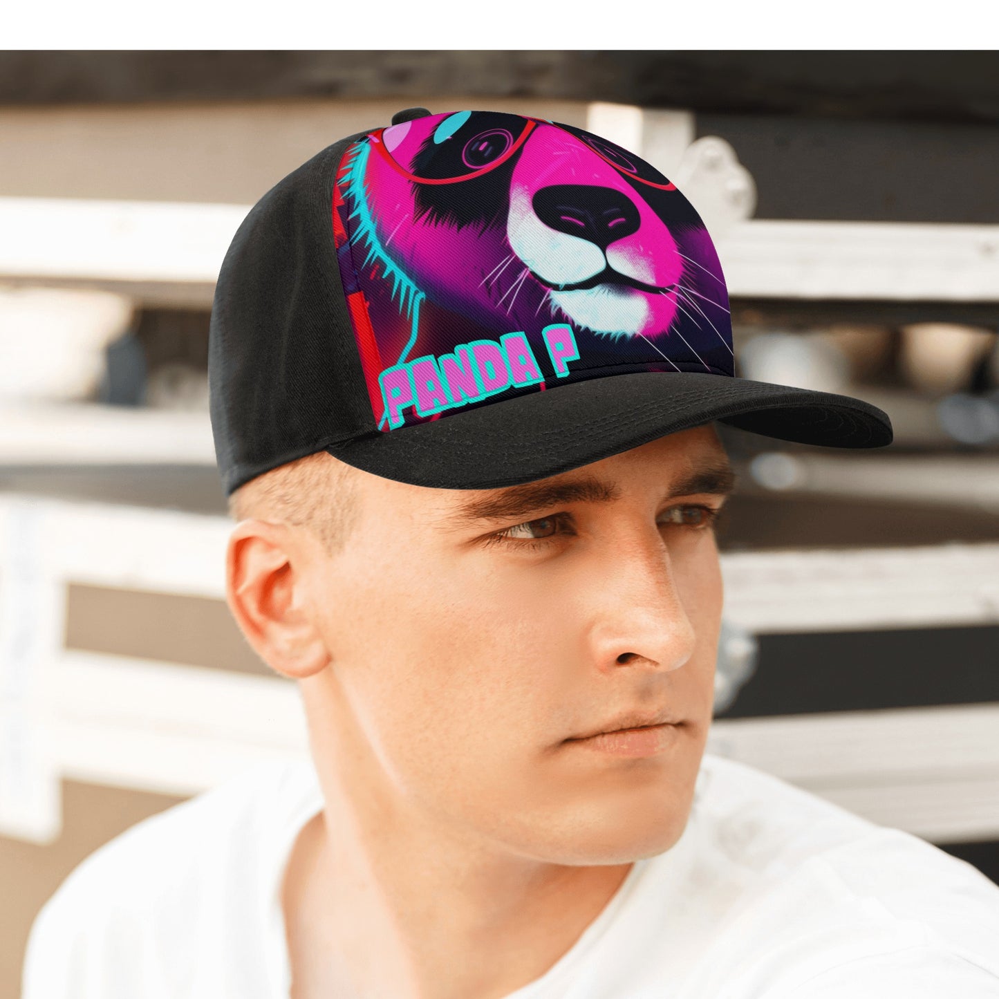 Panda P Front Printing Casual Baseball Caps