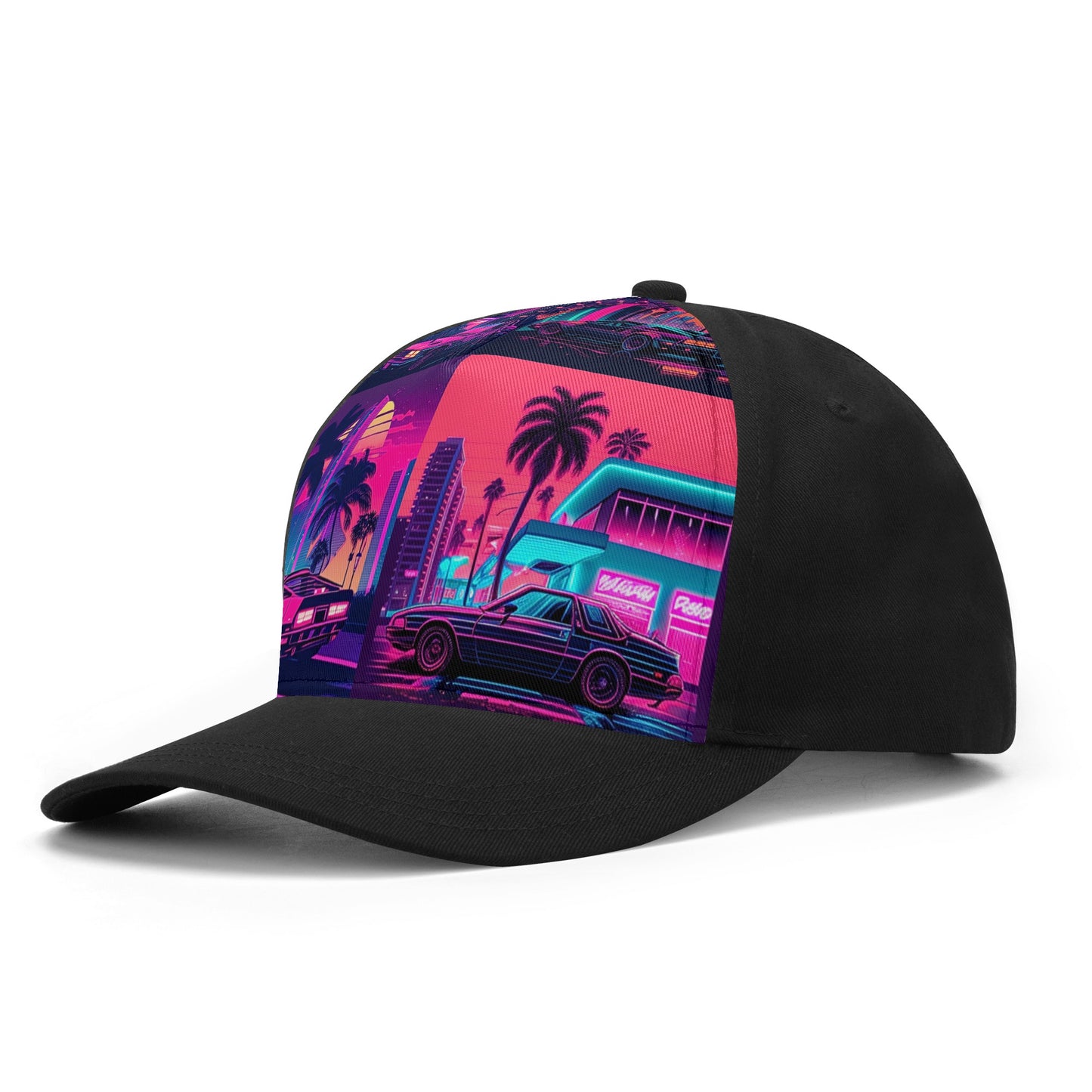 SK neon vice city Front Printing Casual Baseball Caps