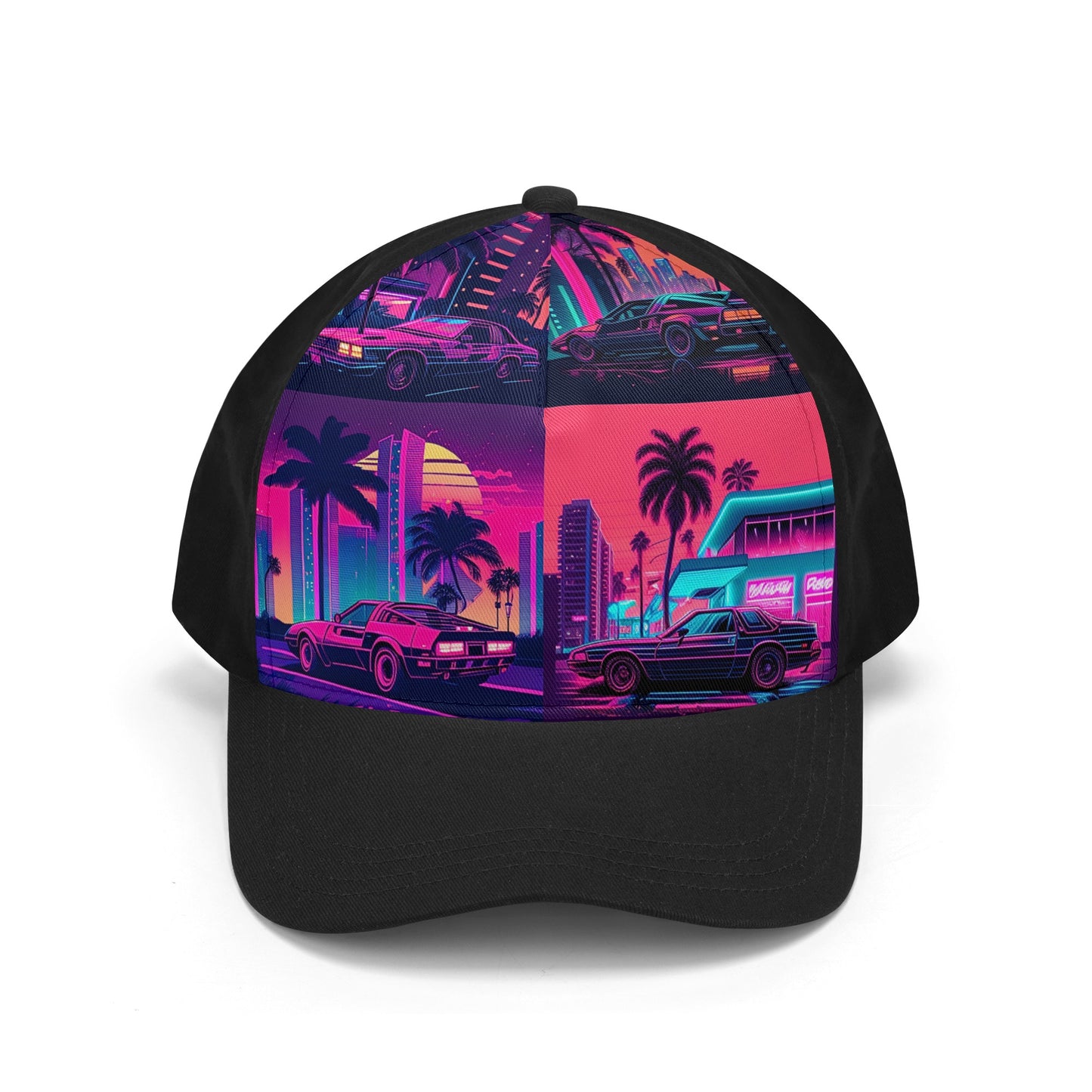 SK neon vice city Front Printing Casual Baseball Caps