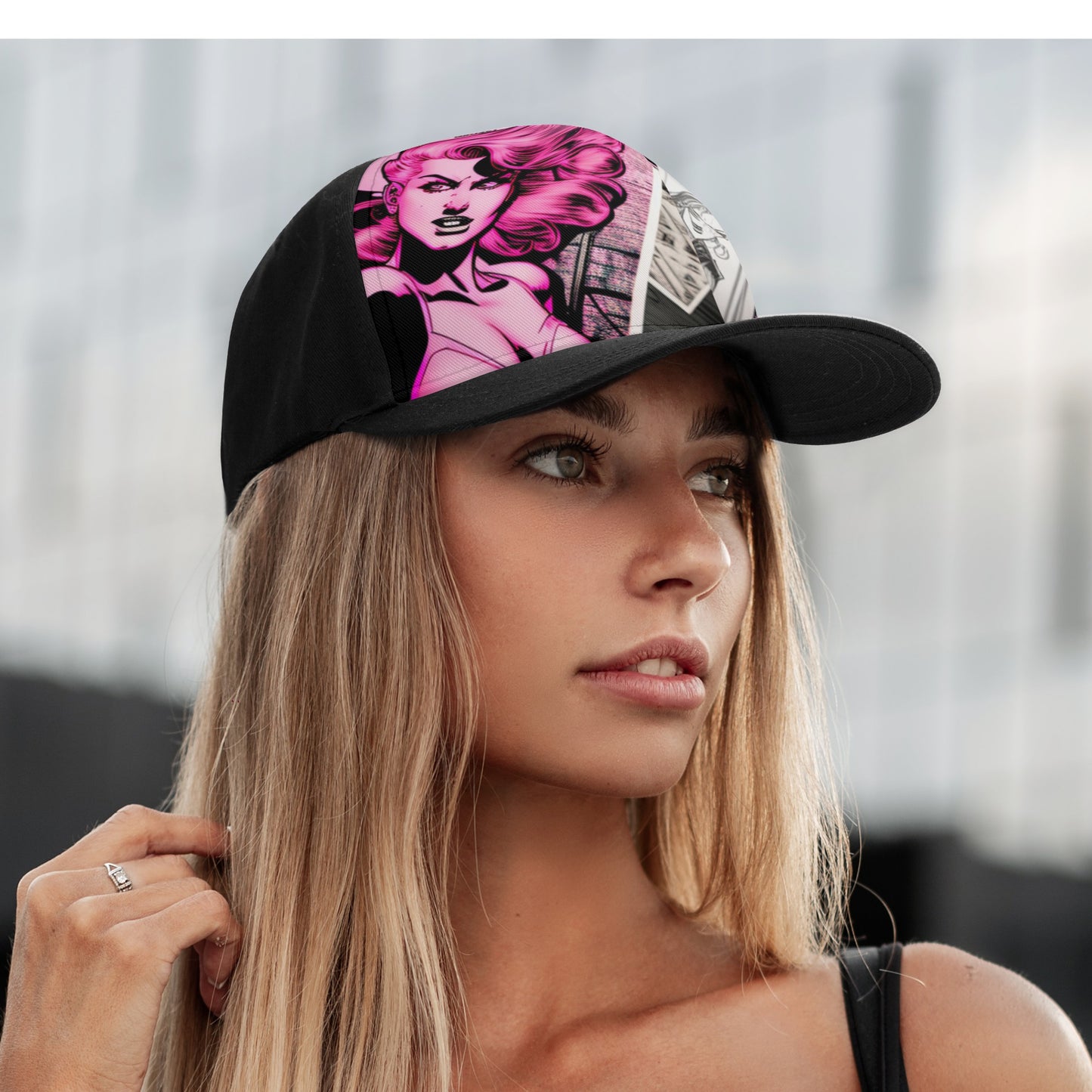 Comic Purple Front Printing Casual Baseball Caps