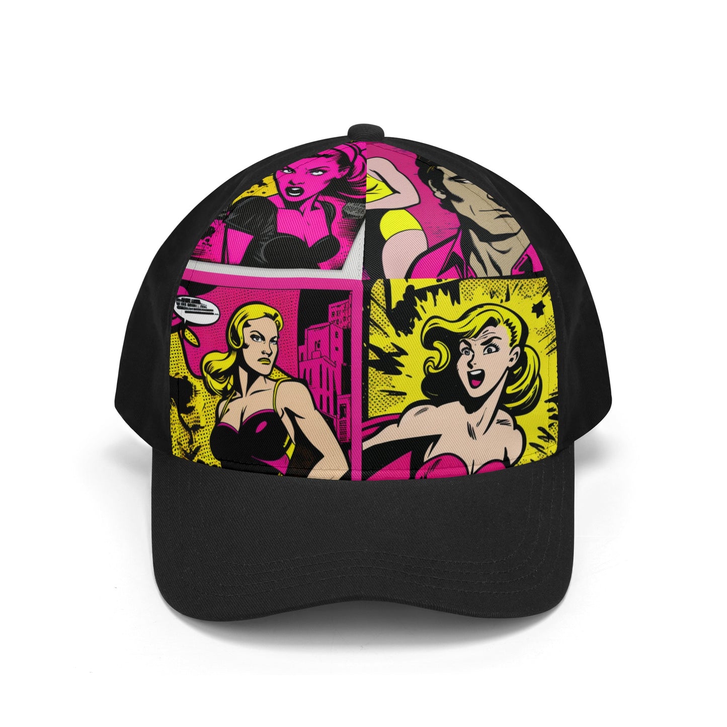 Comic Yellow Front Printing Casual Baseball Caps