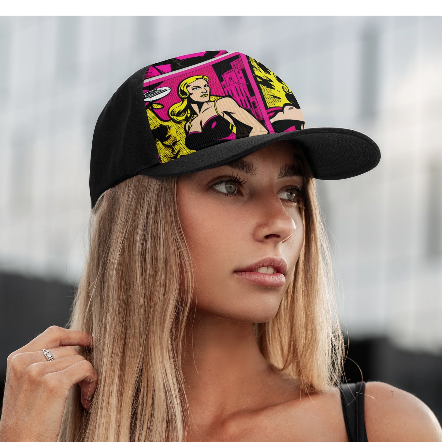 Comic Yellow Front Printing Casual Baseball Caps