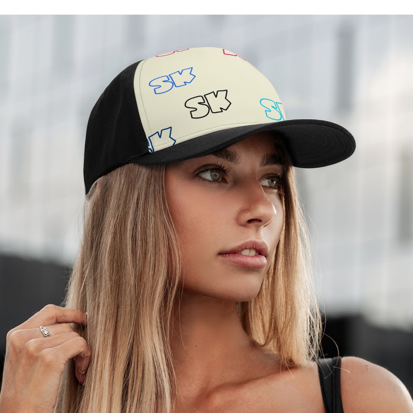 Sk All over Front Printing Casual Baseball Caps