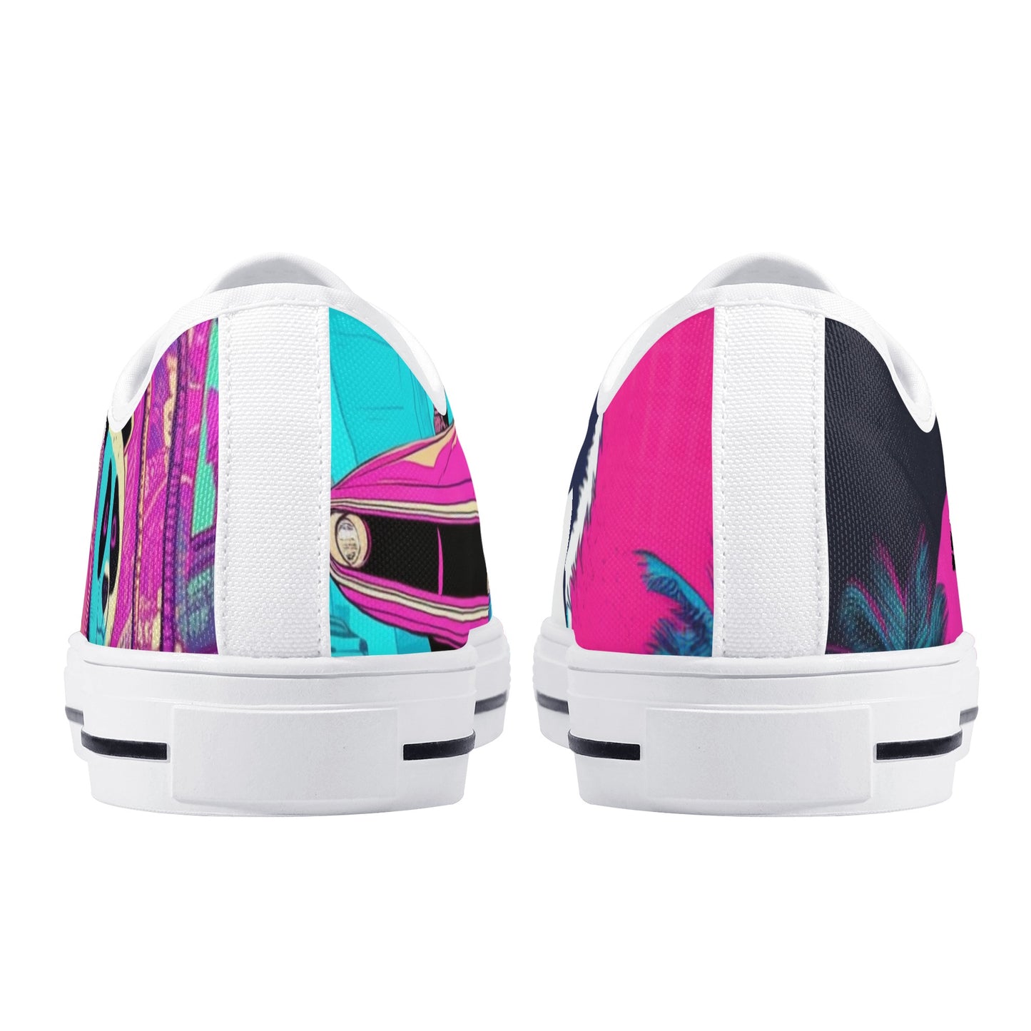 'Sk Panda Pull Ups'-Low Top Canvas Shoes