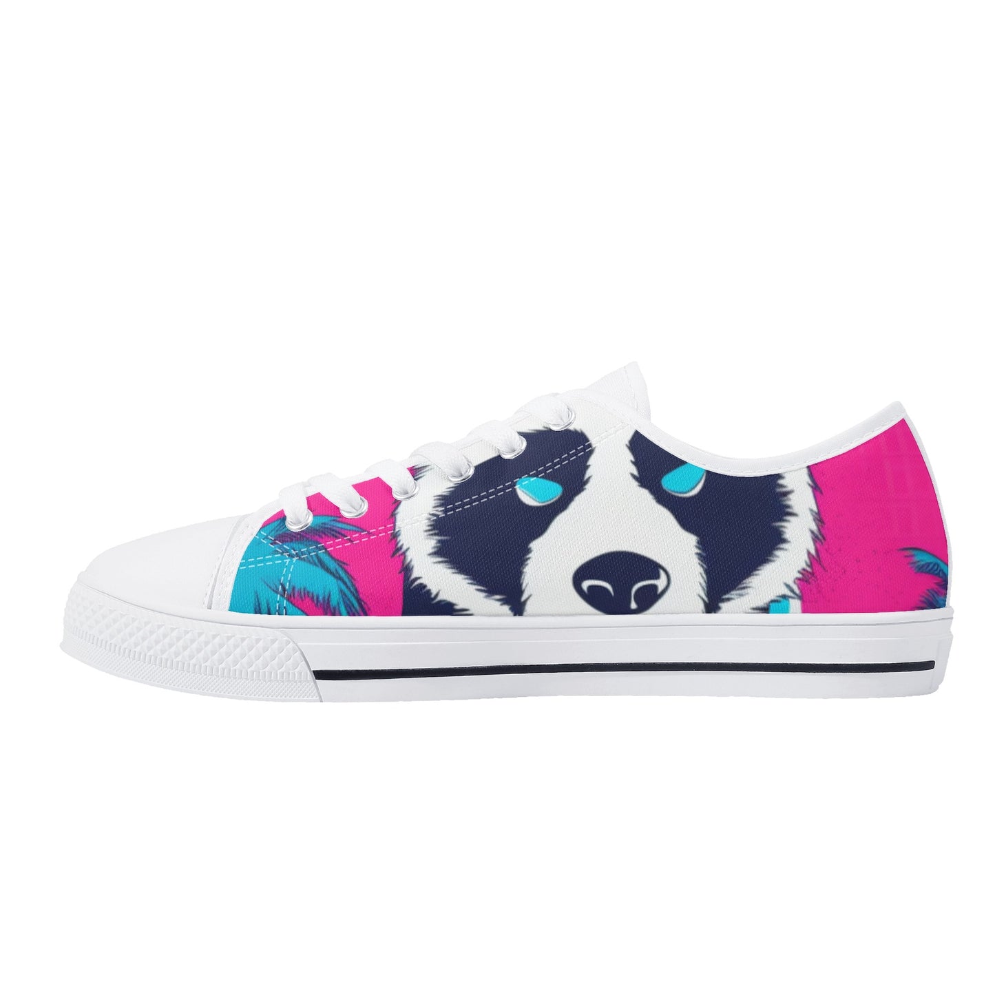 'Sk Panda Pull Ups'-Low Top Canvas Shoes