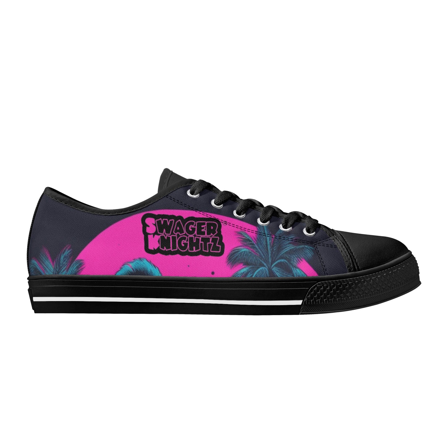 'Sk Panda Pull Ups'-Low Top Canvas Shoes