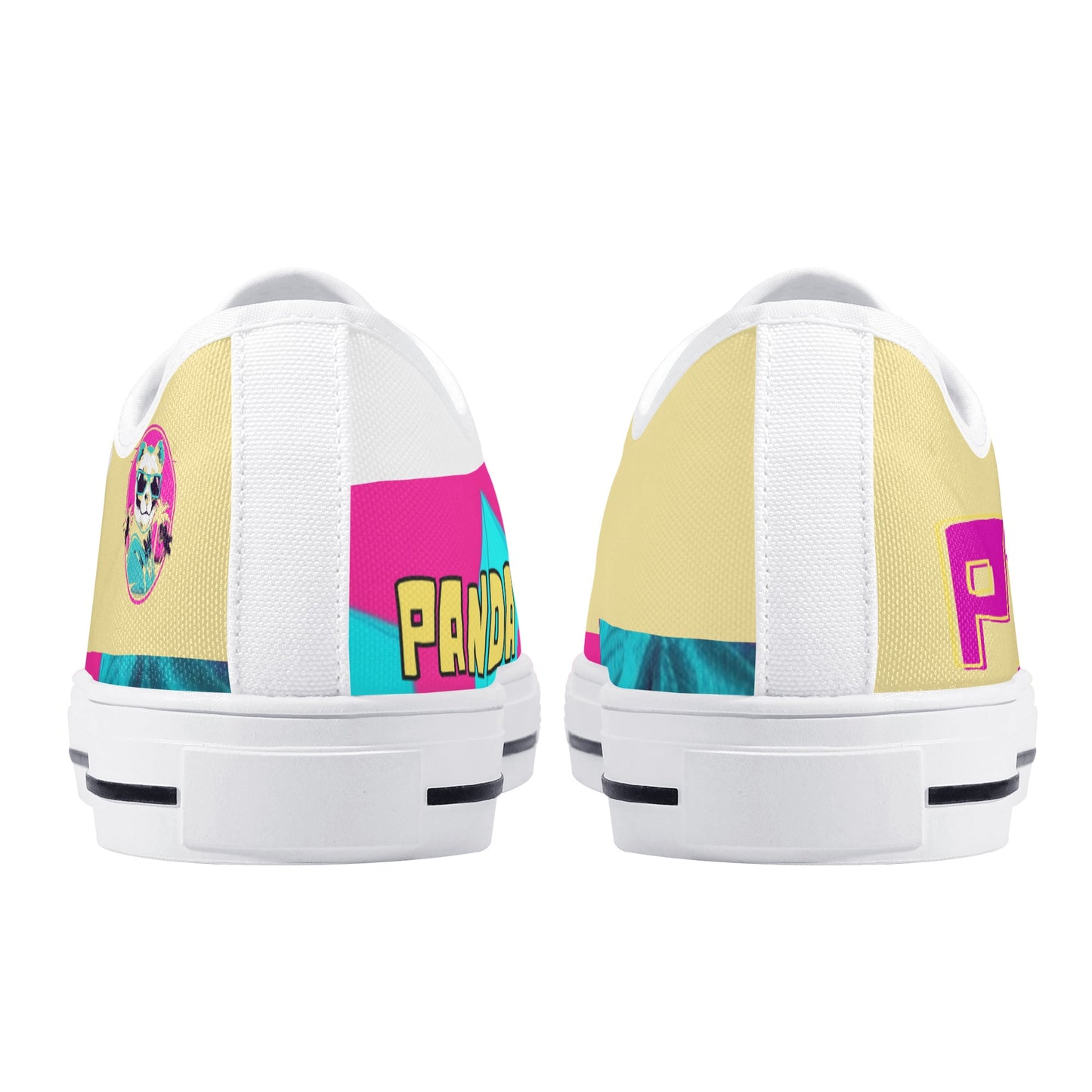 'Tan Panda Pull ups' Men's Low Top Canvas Shoes