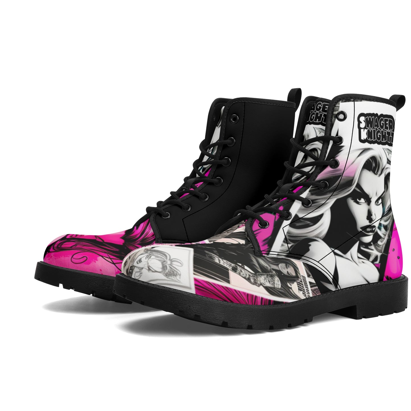 Sk Comic Leather Boots:Purple Passion