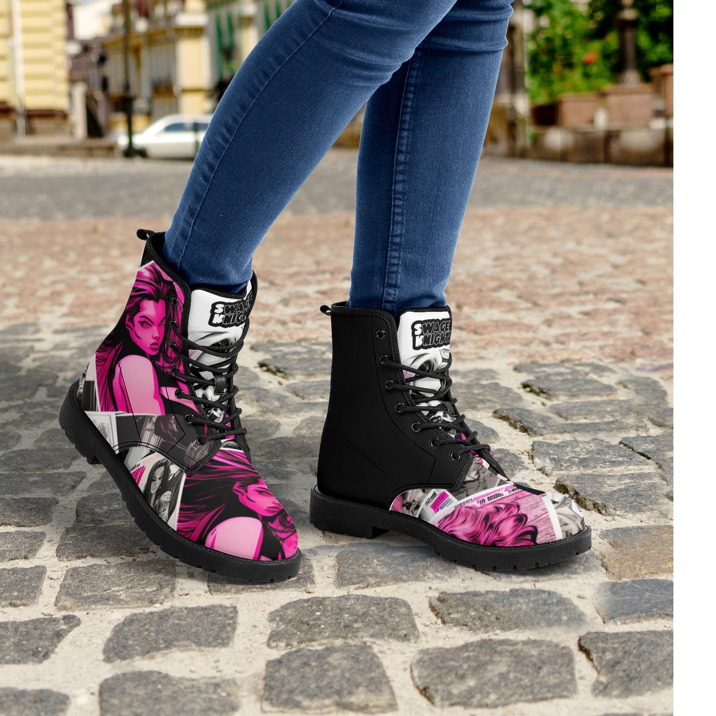 Sk Comic Leather Boots:Purple Passion